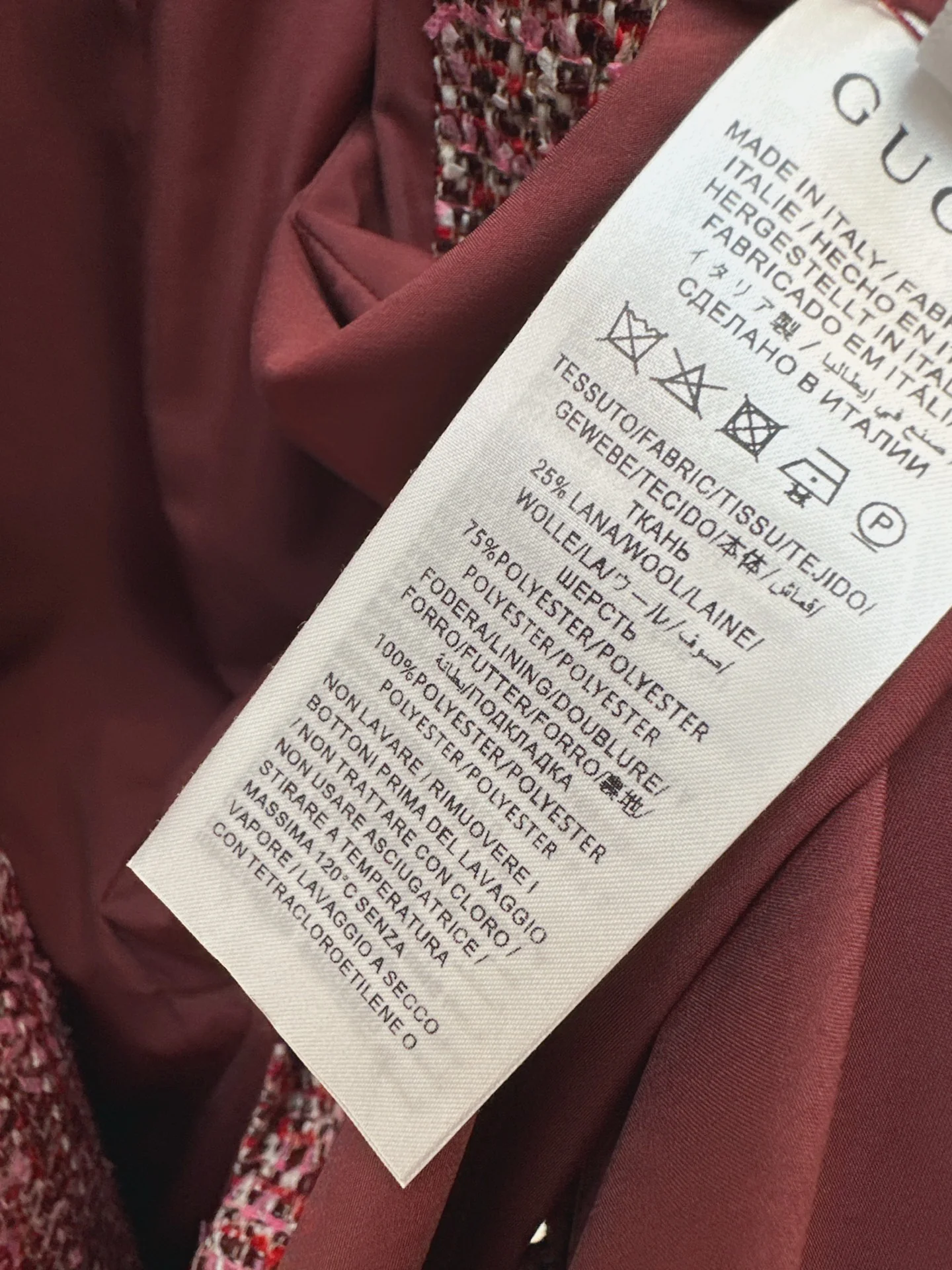 Gucc 26ss check tweed overcoats