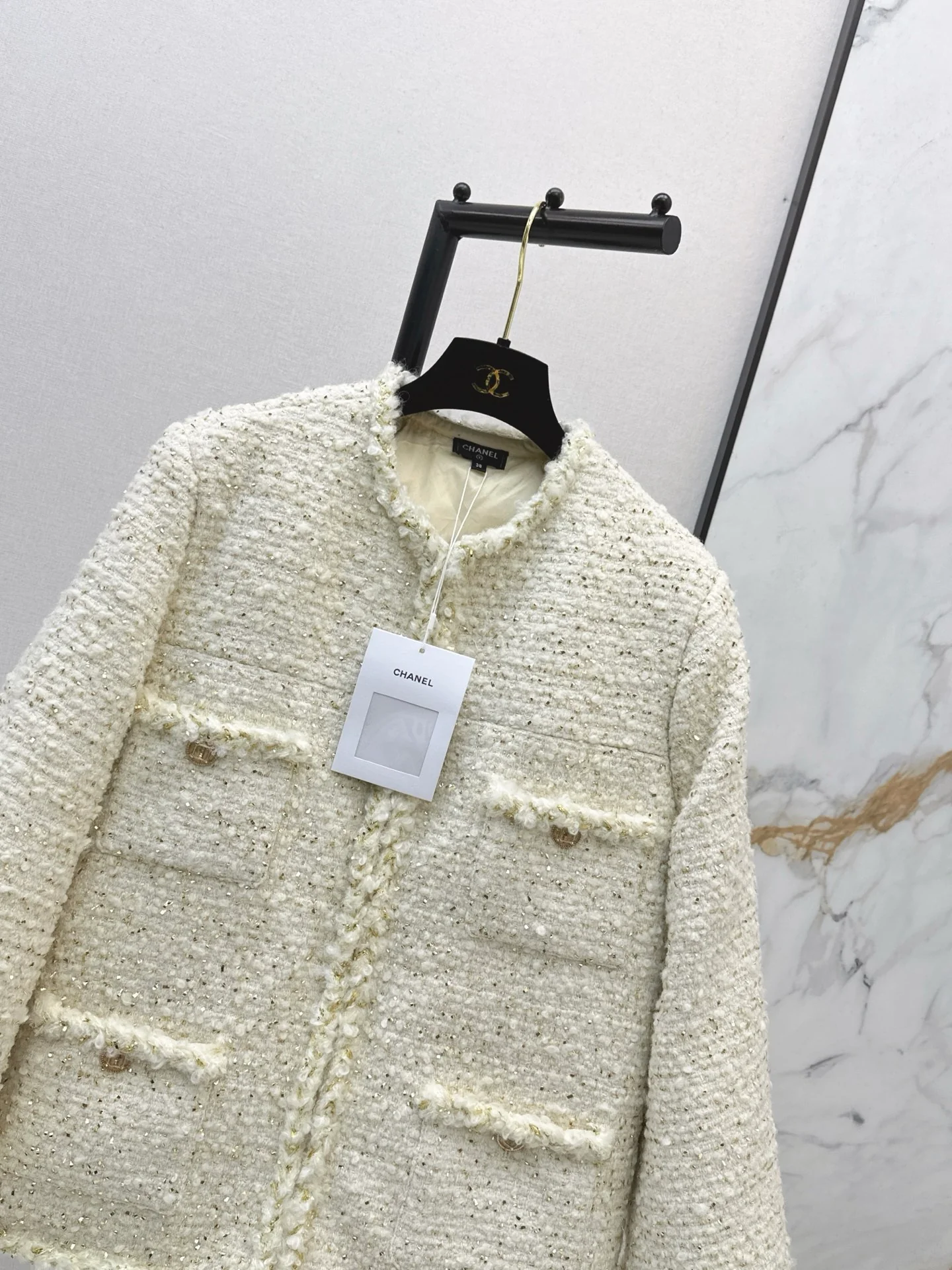 Chan 26ss woven tweed down jacket