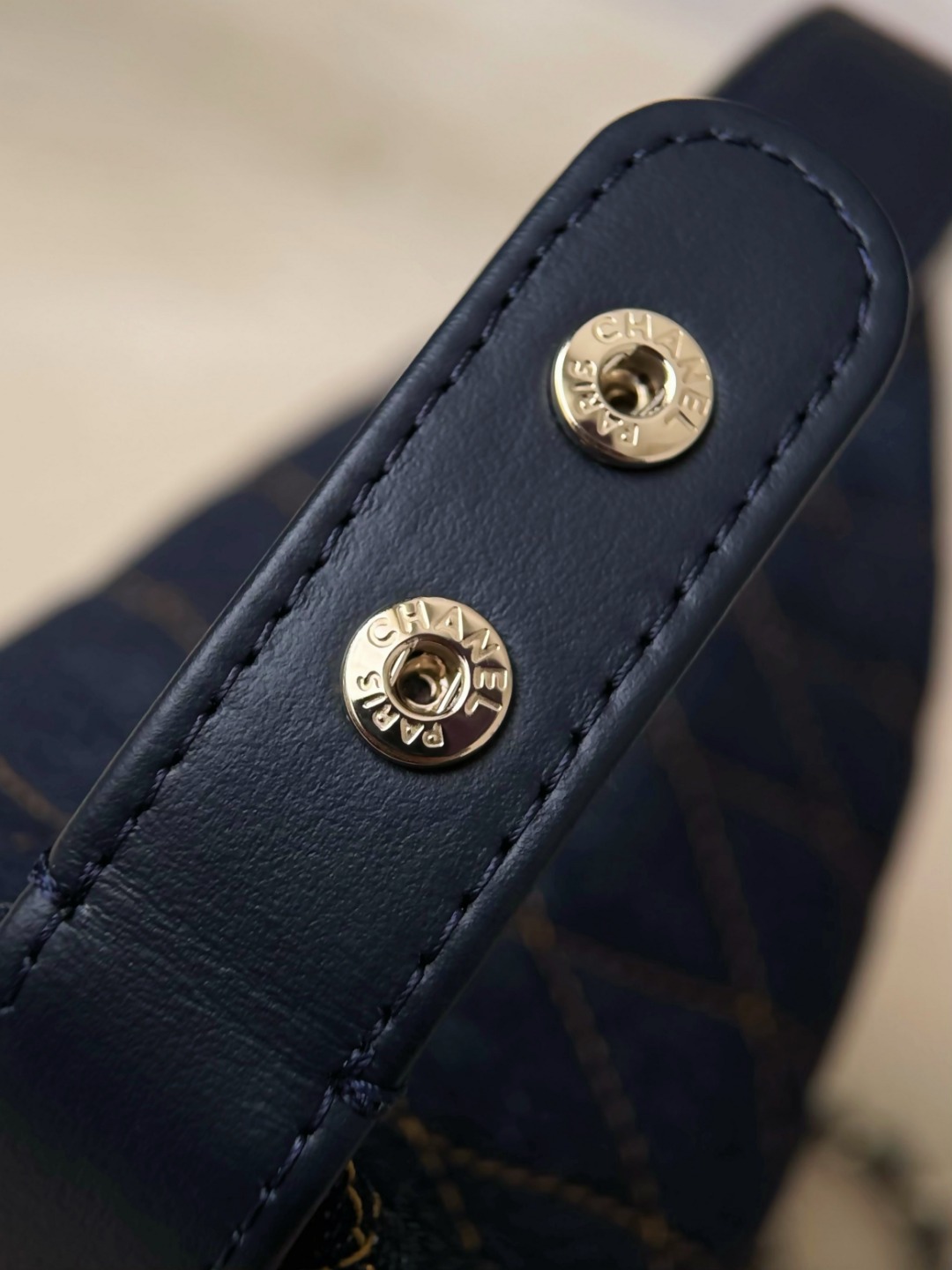 Chan 26P denim vinity case bag
