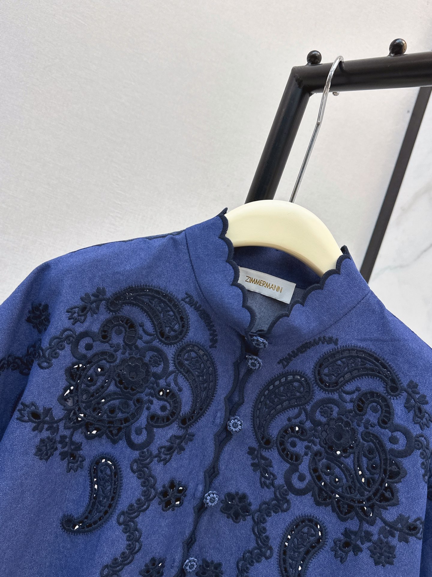 Zimm 26ss embroidery denim shirt