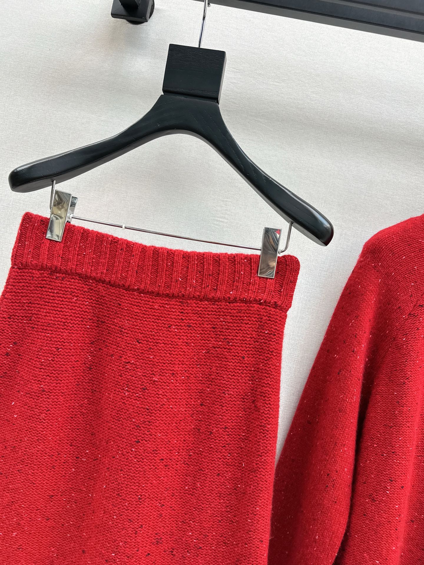 Brun 26ss knit high neck sweater+skirt outfit set