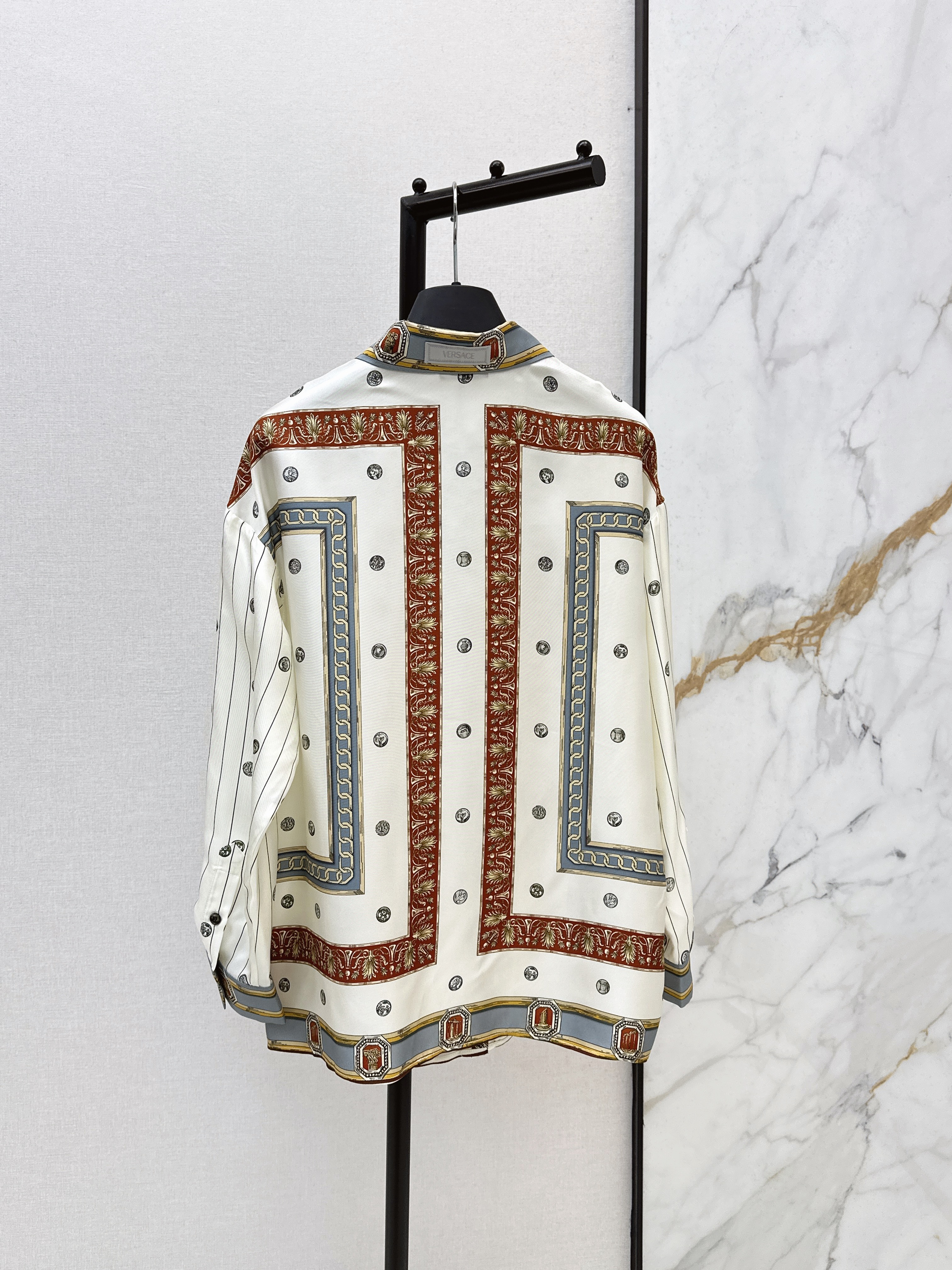 Ver 26ss print silk shirt