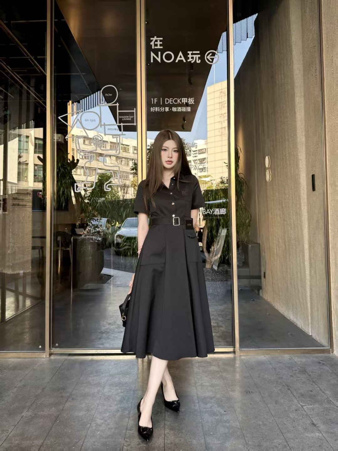 Loe 26ss logo embroidery dress