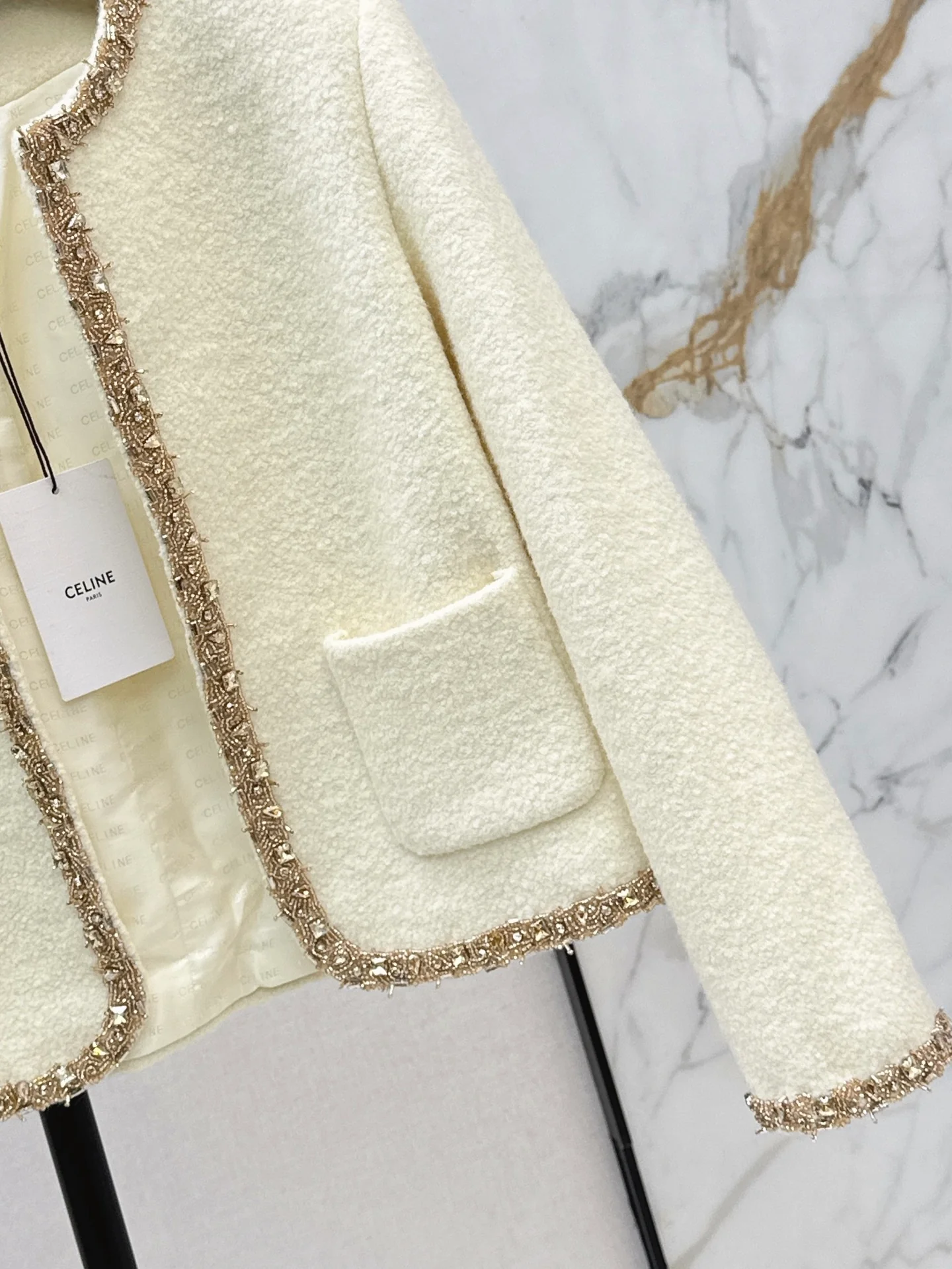 Celi 25fw beading woven jacket