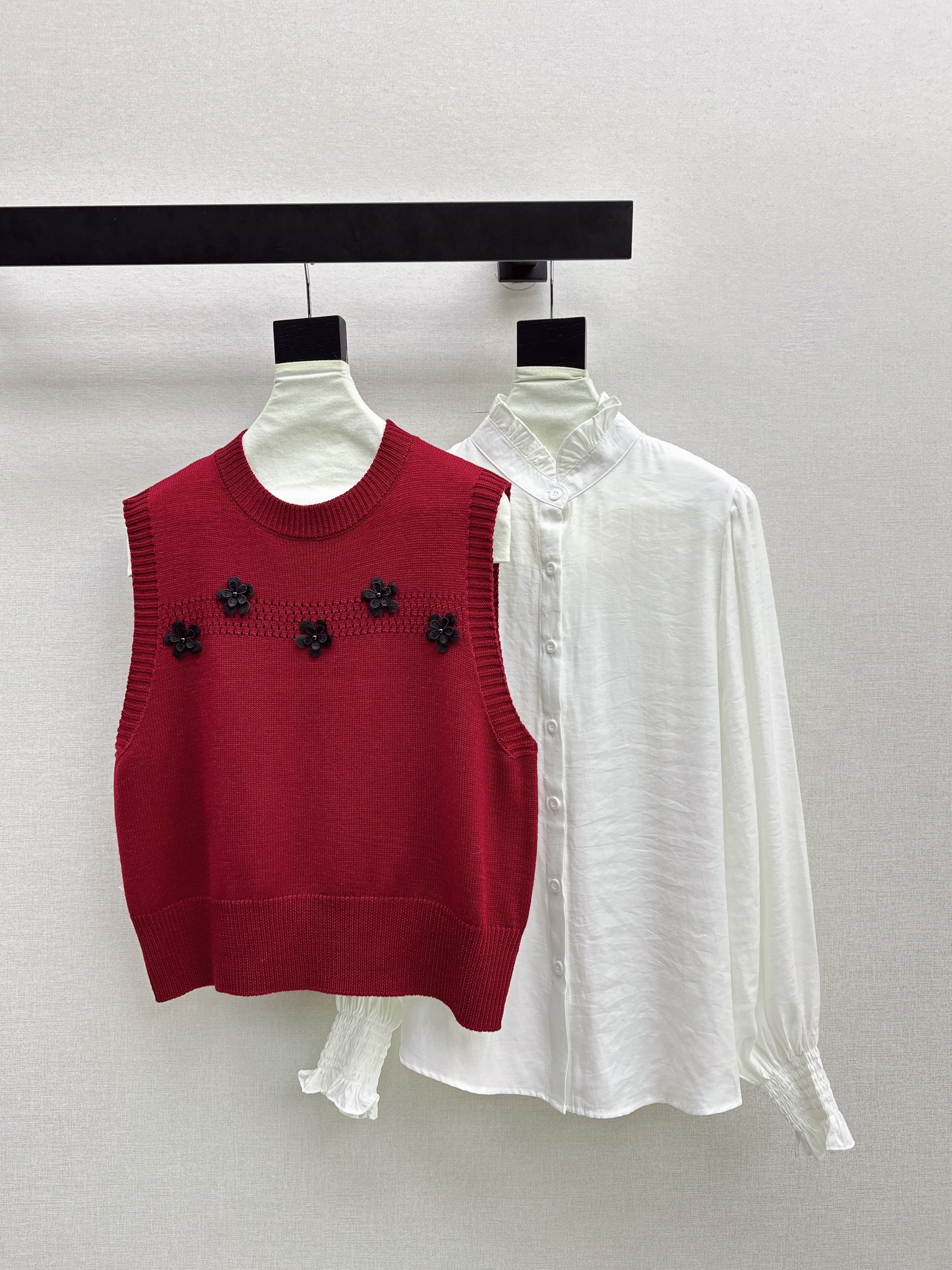 Chan 26ss elegant shirts knit vest