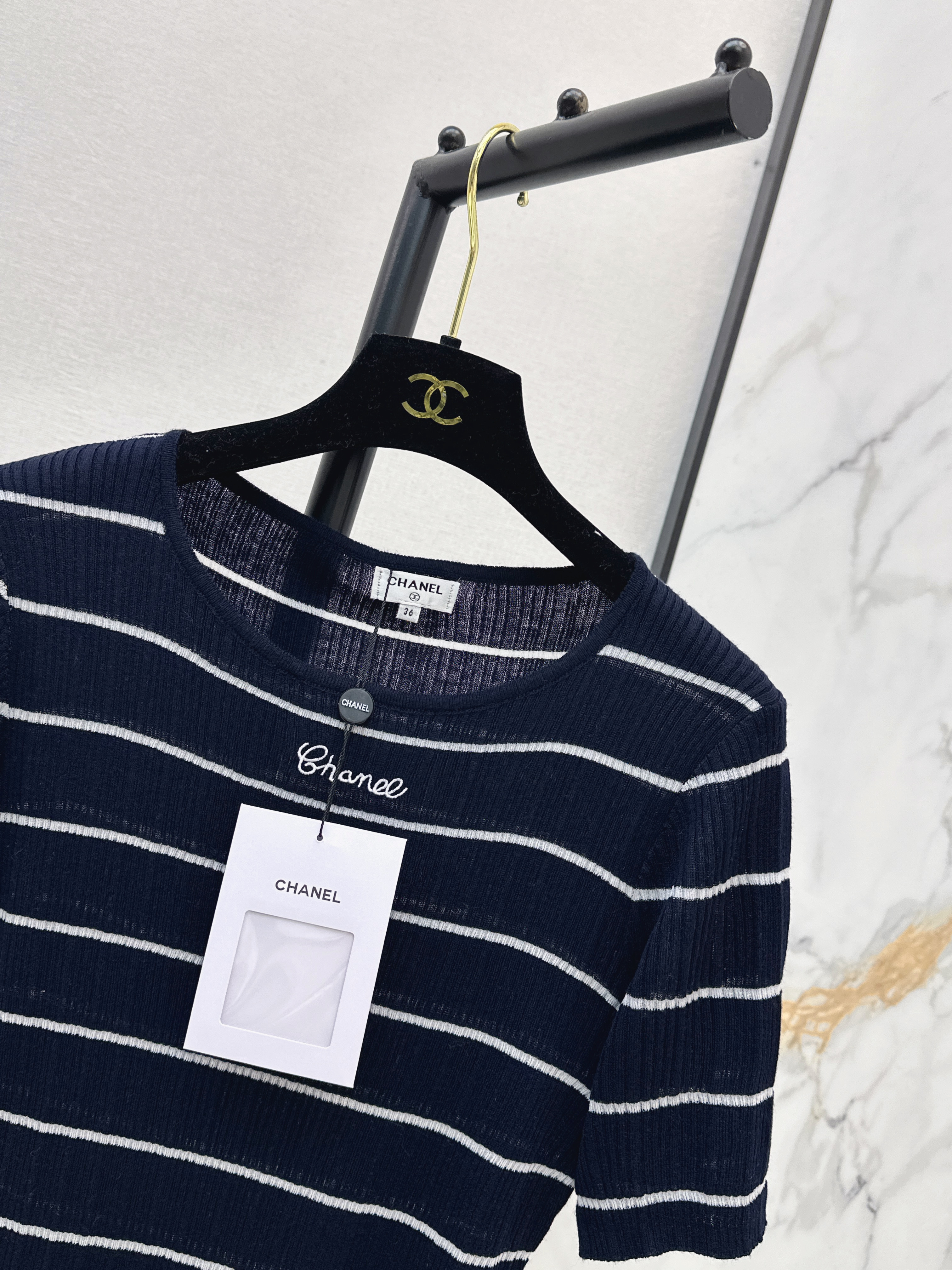 Chan 26ss stripe knitwear