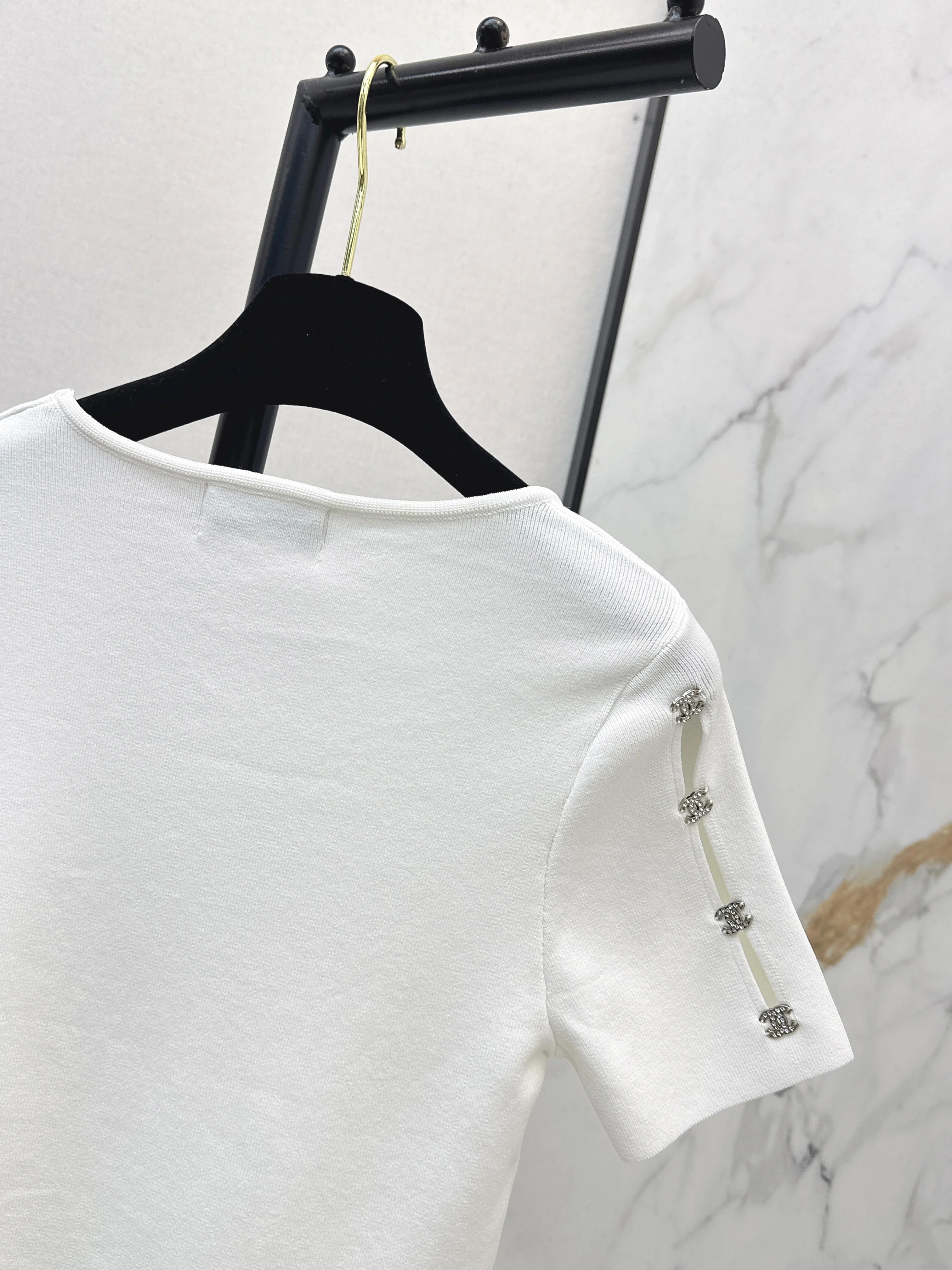 Chan 26ss square collar knitwear