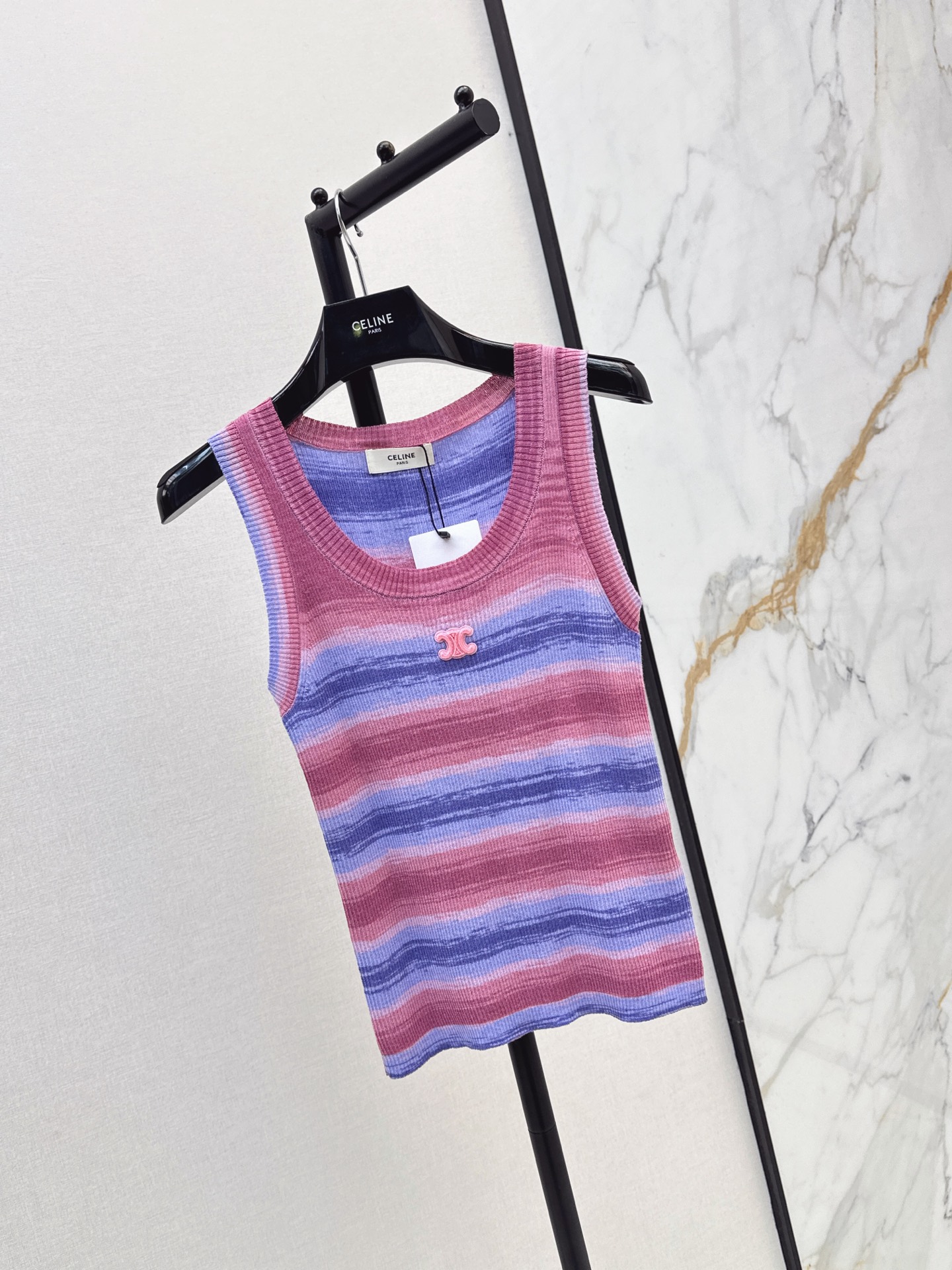 Celi 26ss stripe knit vest