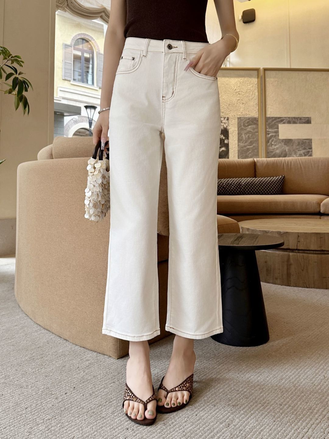 Loe 26ss embroidery jeans