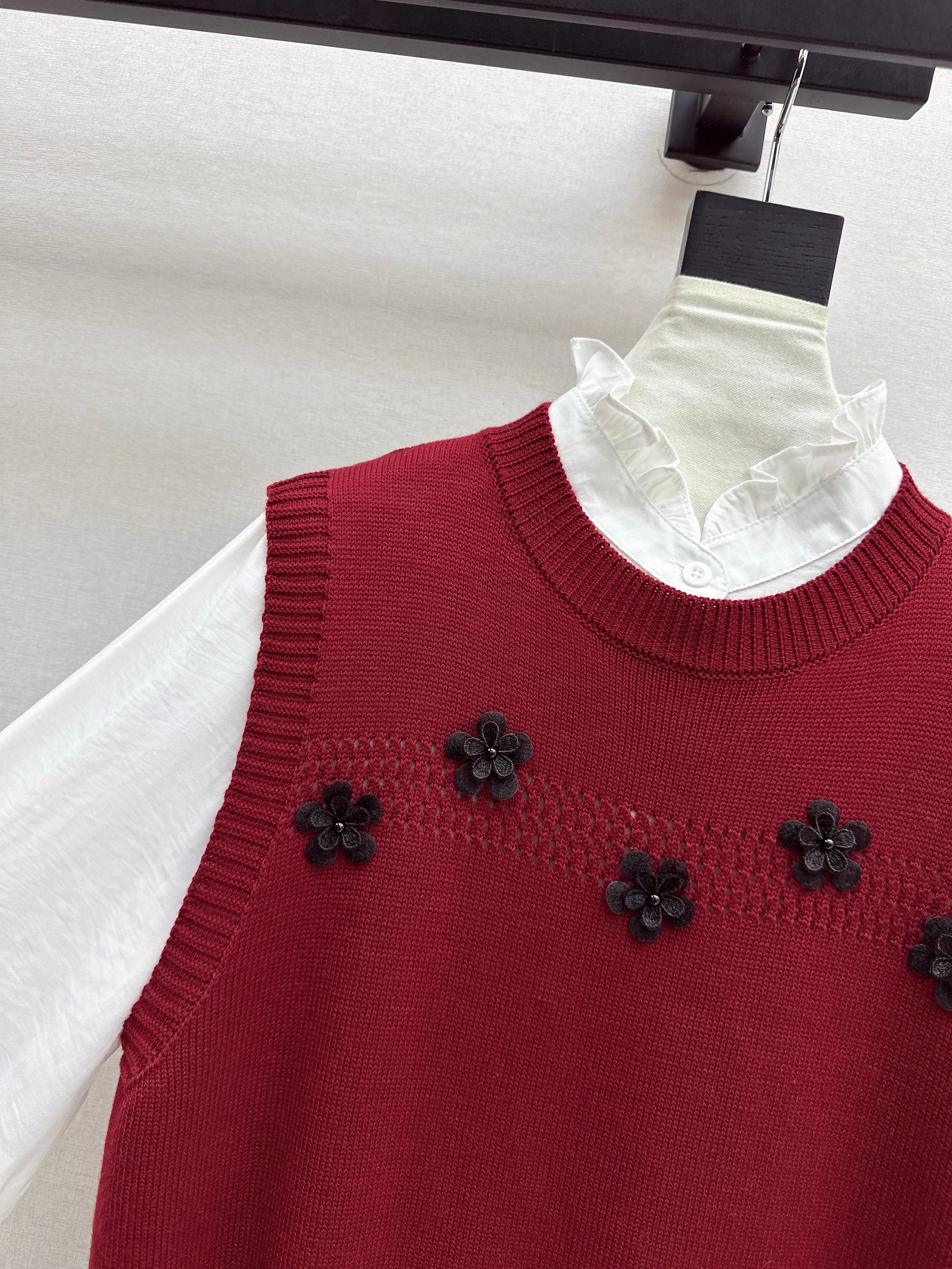 Chan 26ss elegant shirts knit vest