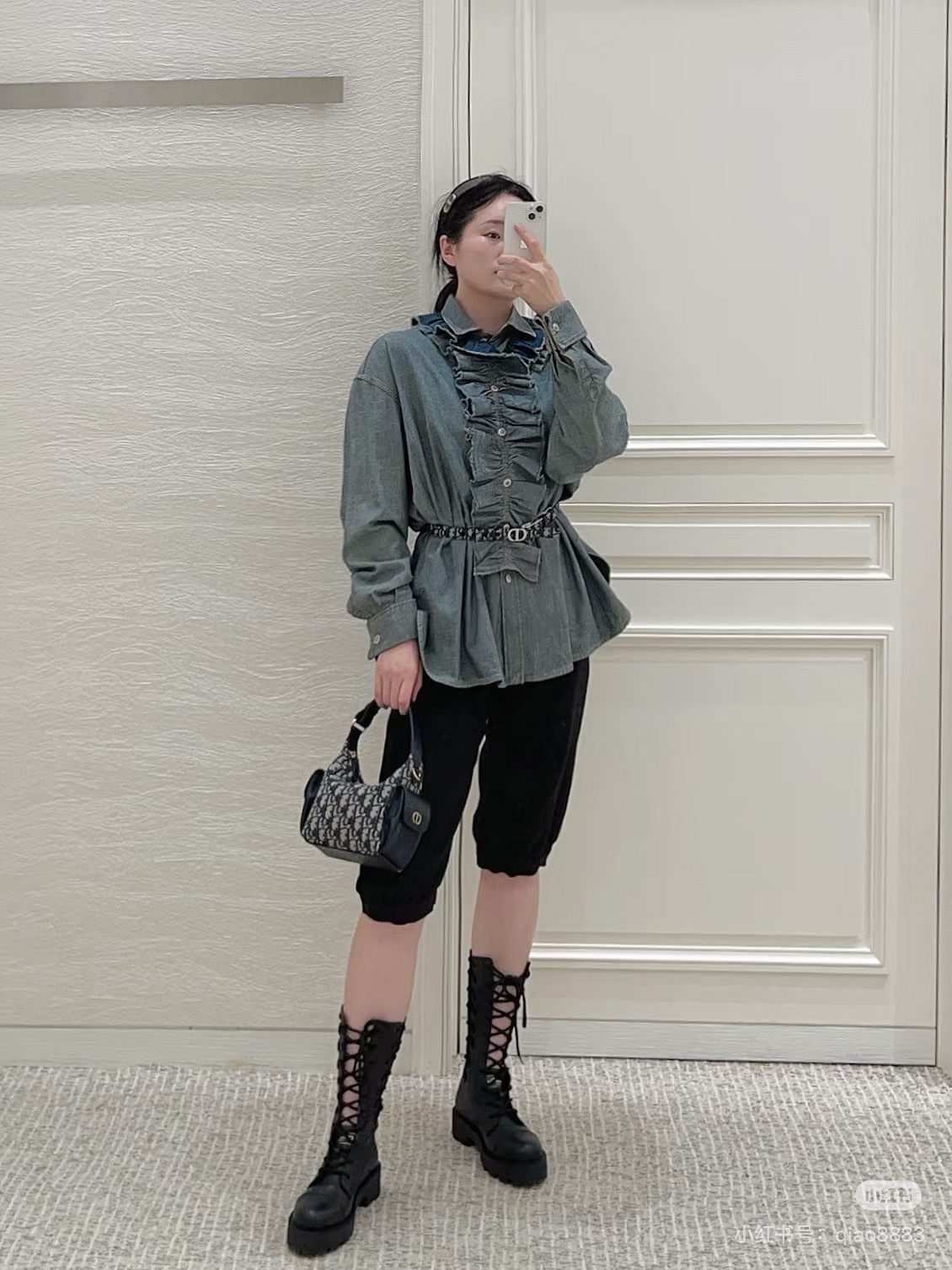 CD 26ss ruffle denim shirts