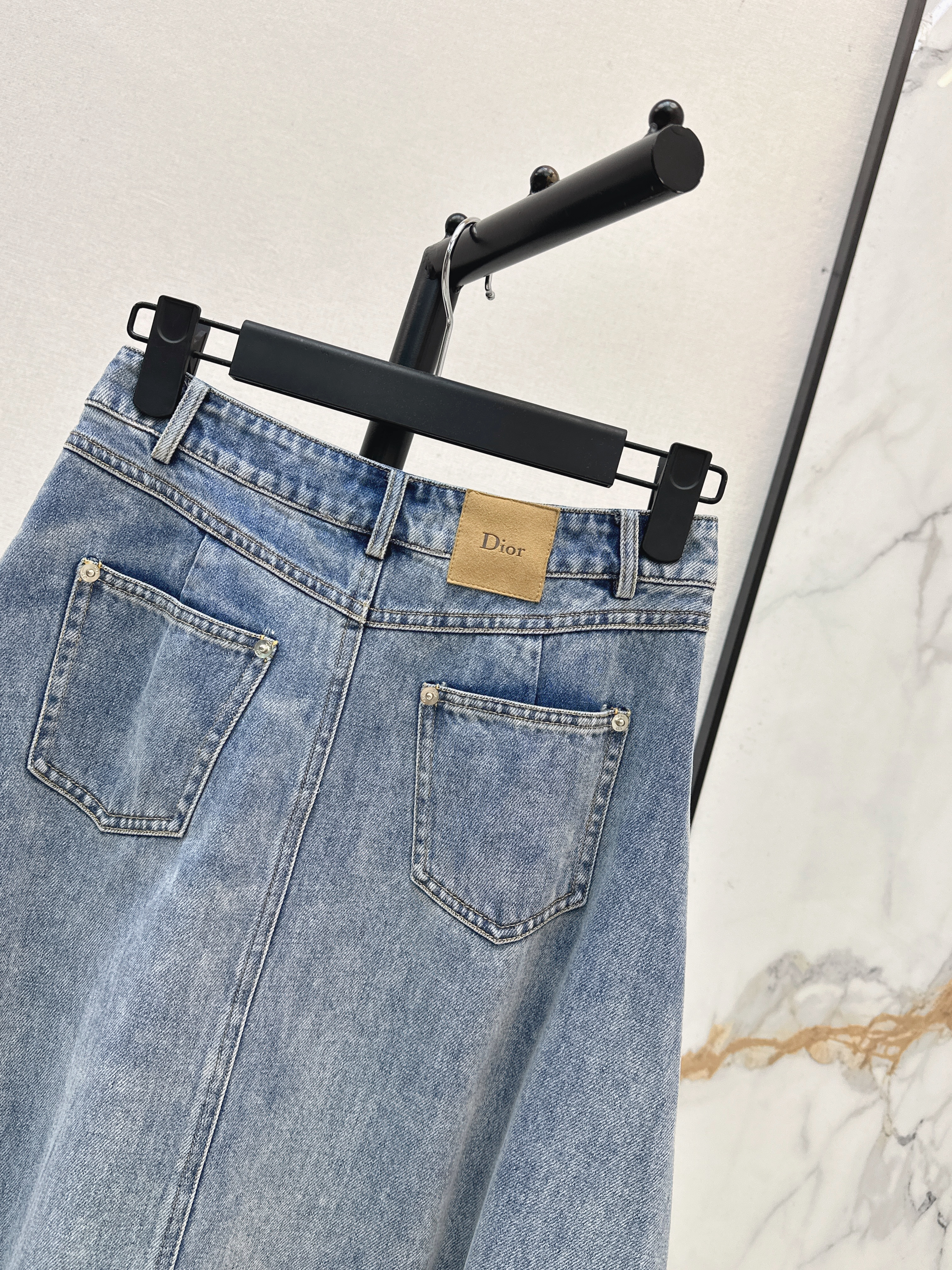 CD 26ss gradient denim a-line skirt