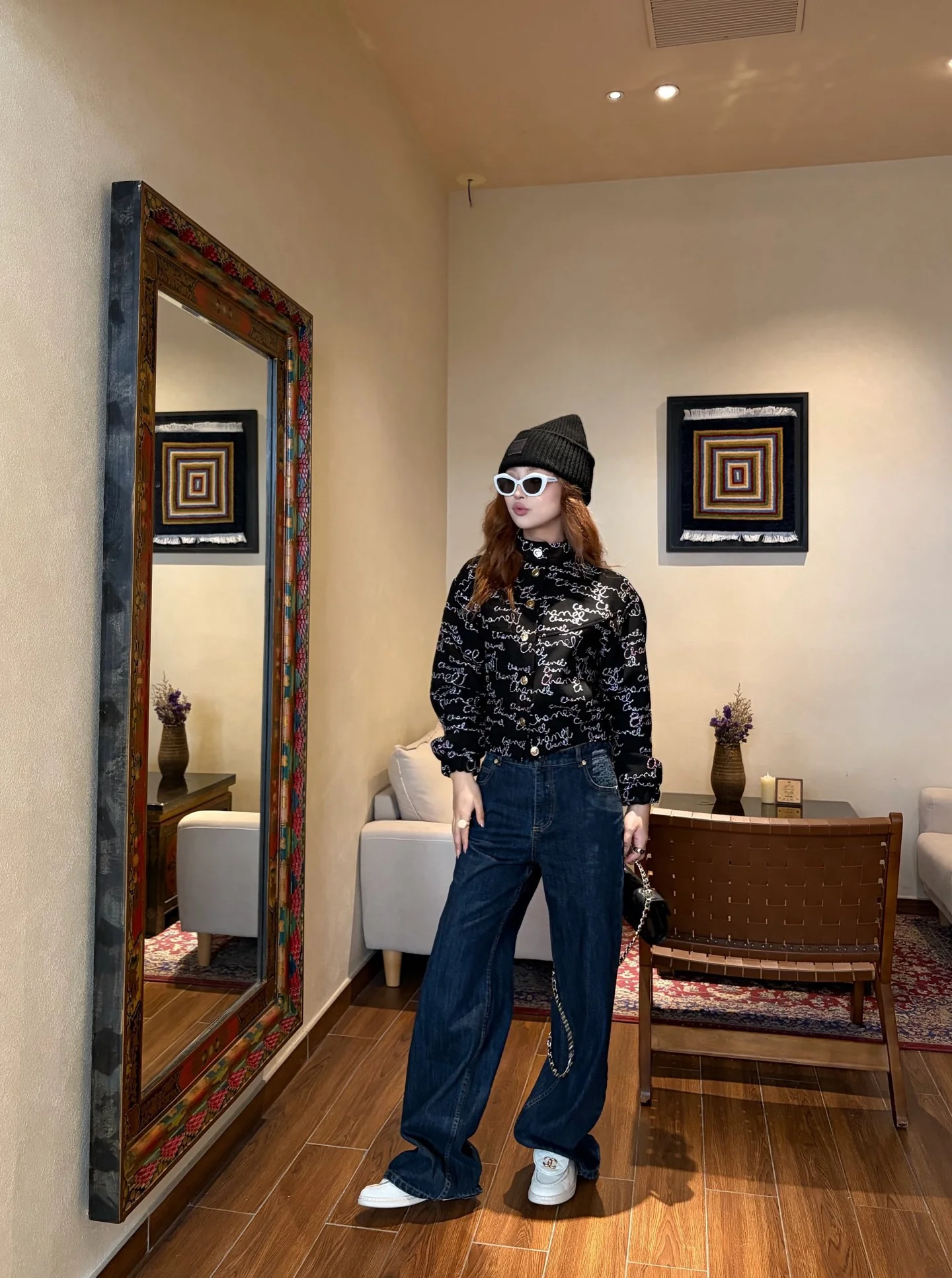 Chan 26ss sequin embroidery jacket