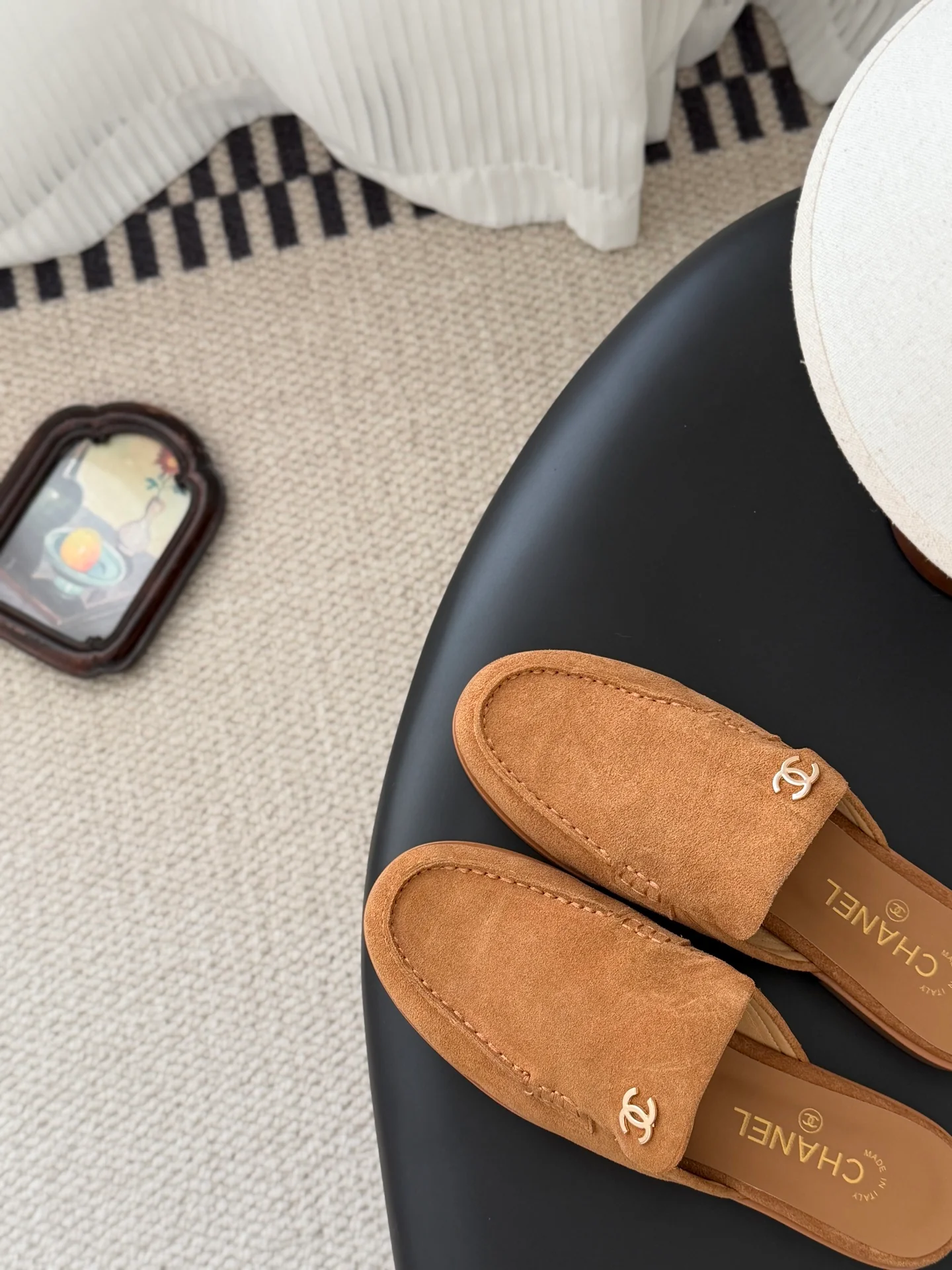 Chan 26ss slip-on loafer mules