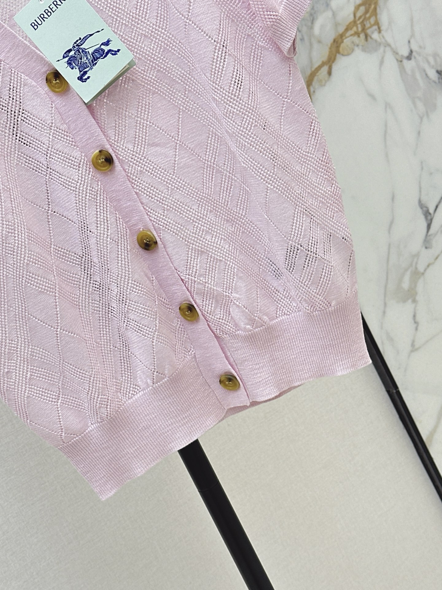 Bur 26ss check jacquard knitwear
