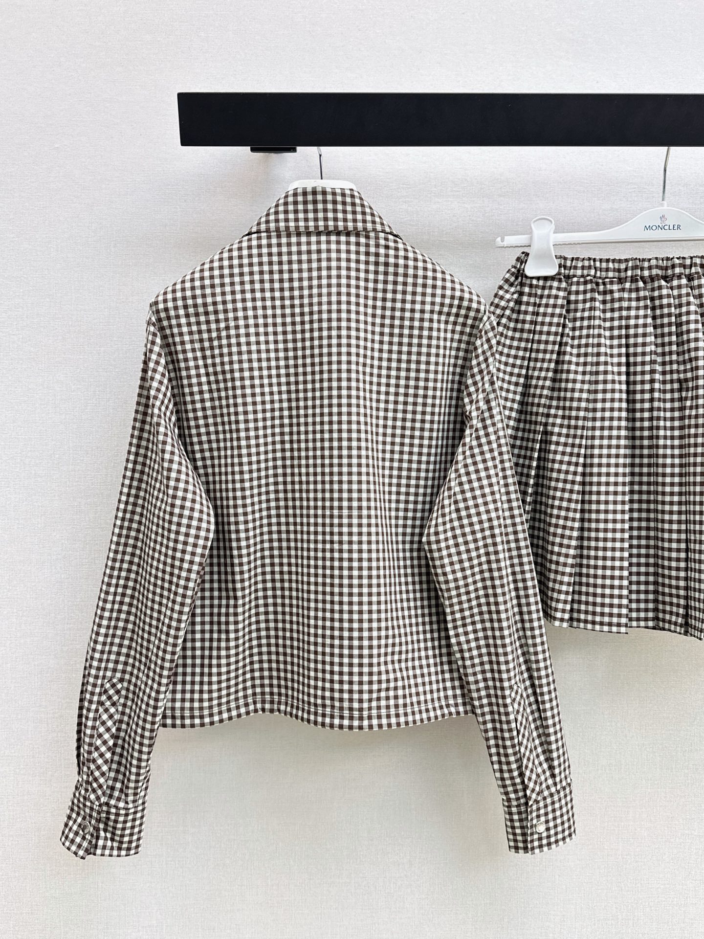 Monc 26ss check jacket pleated skirt sets