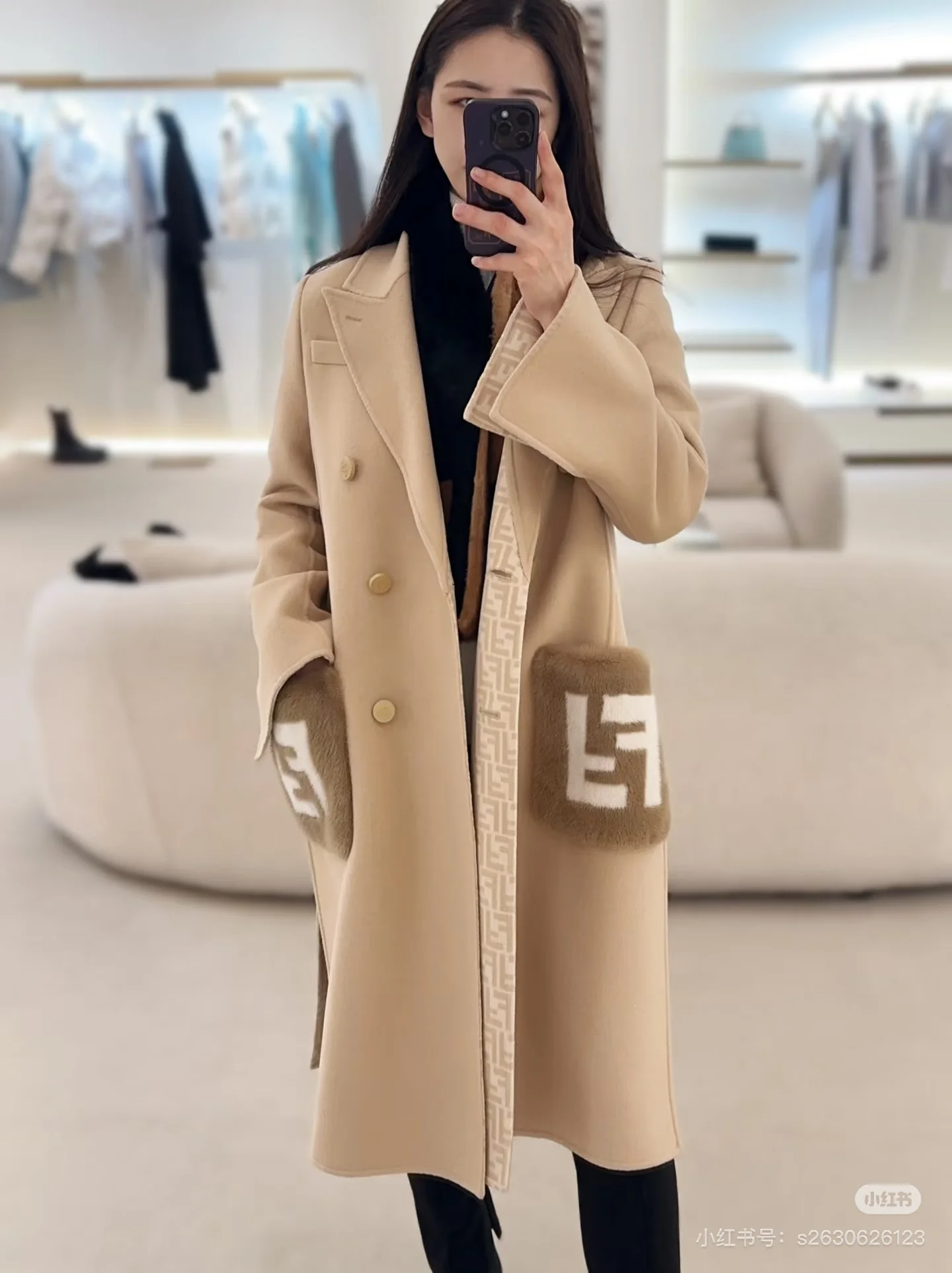 Fend 25fw cashmere overcoats