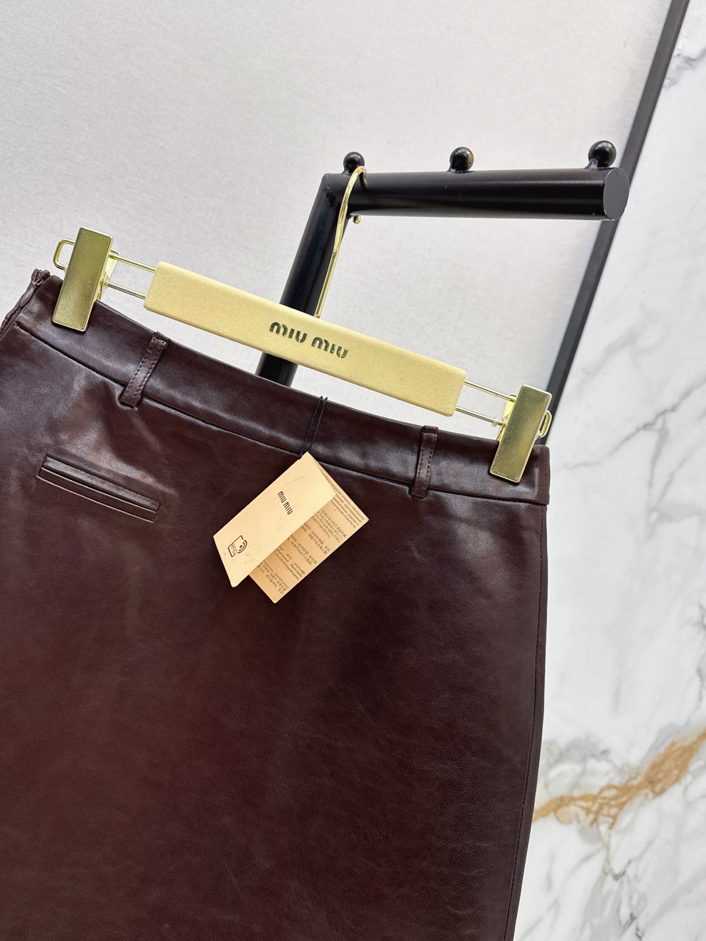 Miu 26ss leather skirt