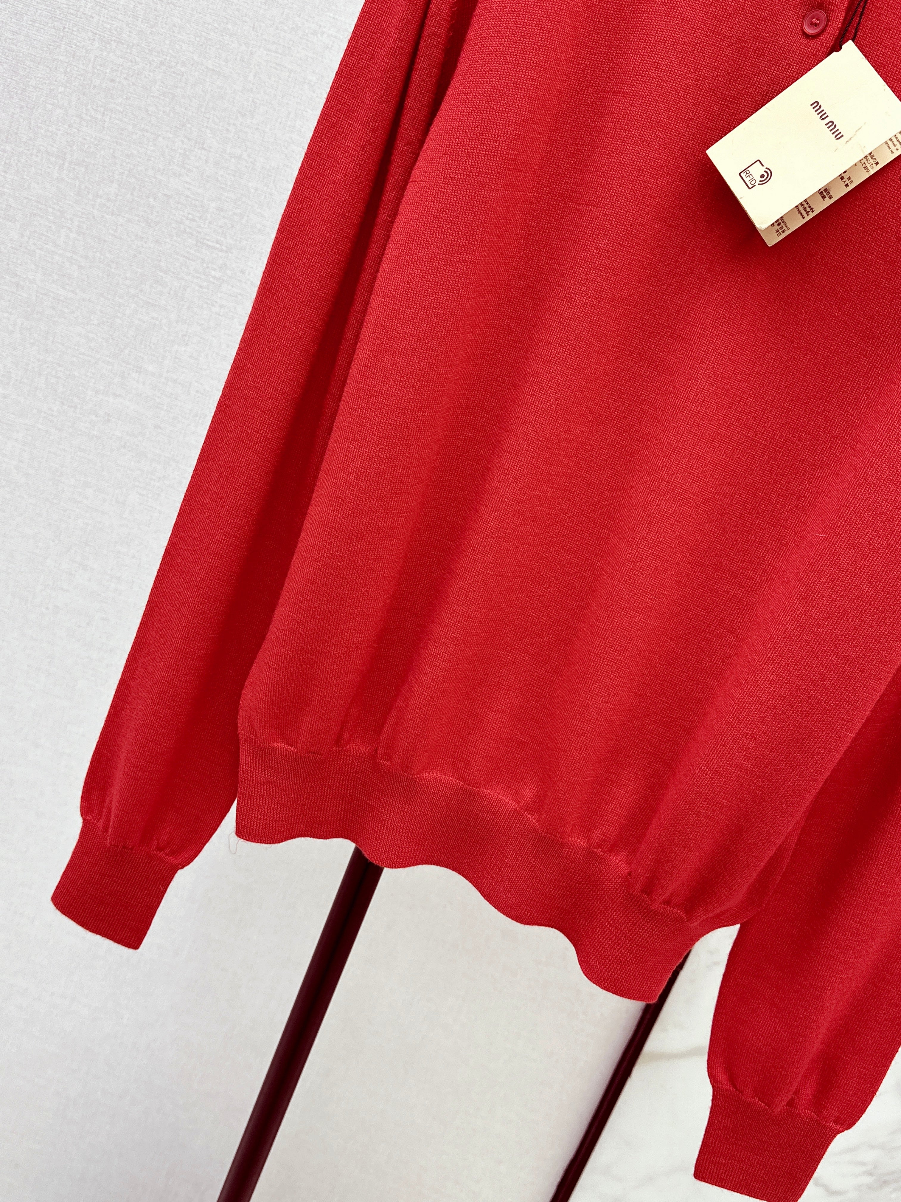 Miu 26ss jacquard polo sweater