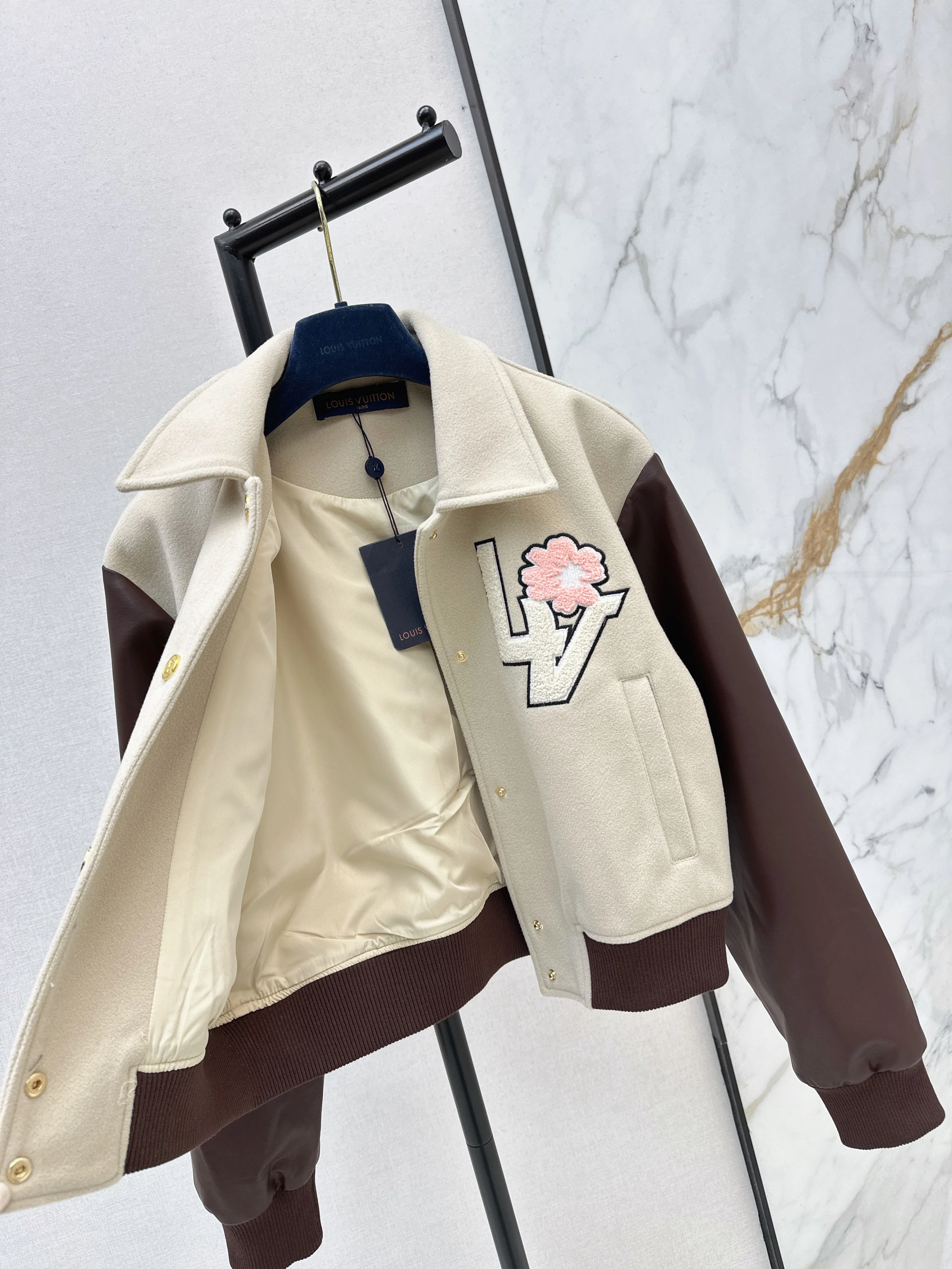 Louis 26ss contract leather bomber jacket