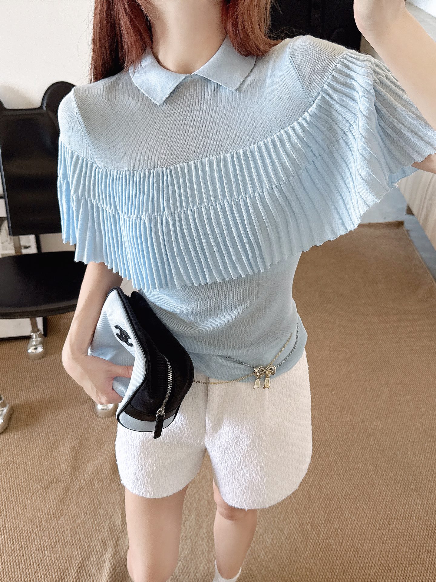 Miu 26ss cape knitswear