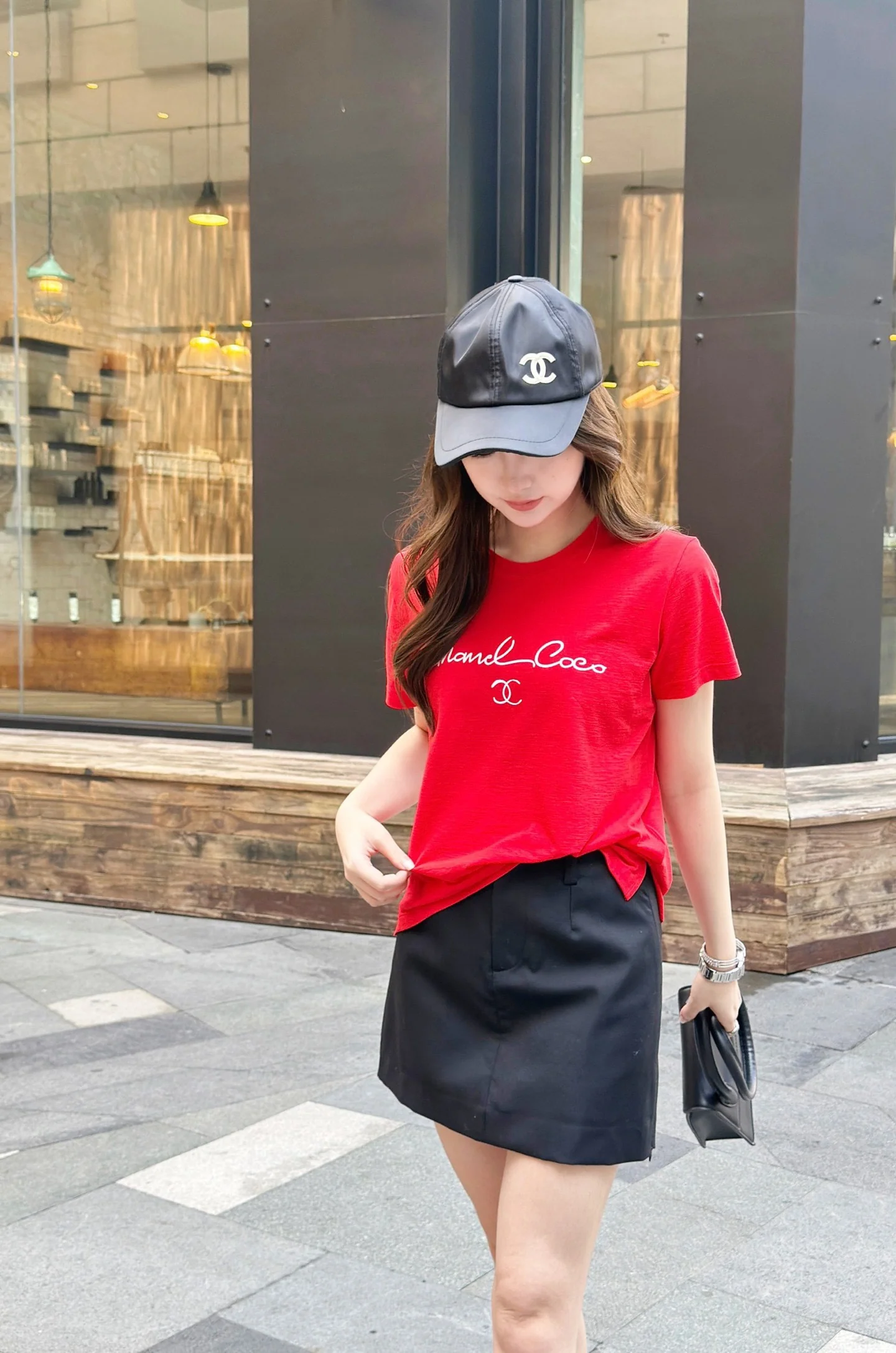 Chan 26ss contrast lettering t-shirt