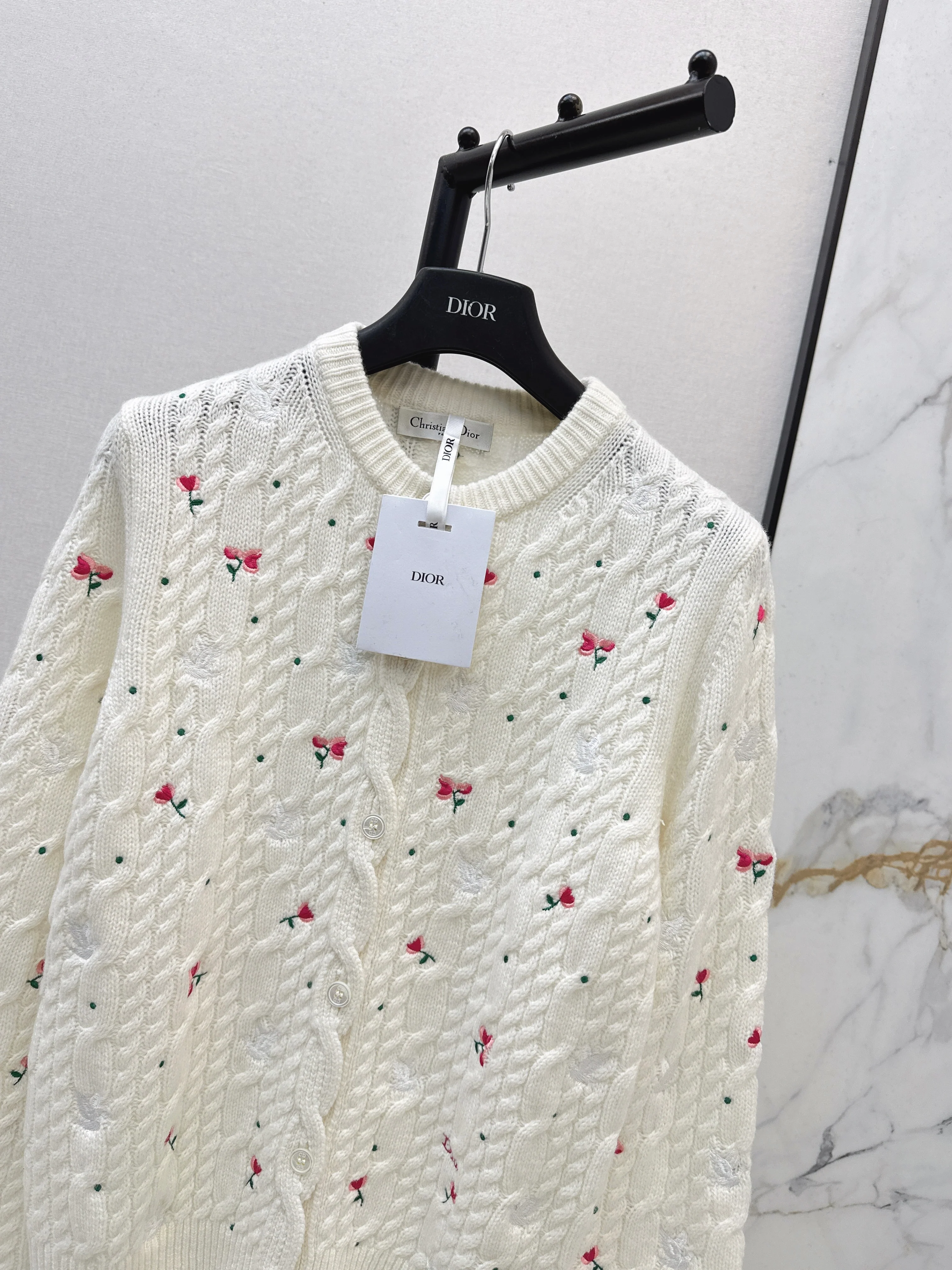 CD 26ss embroidery knitted cardigan