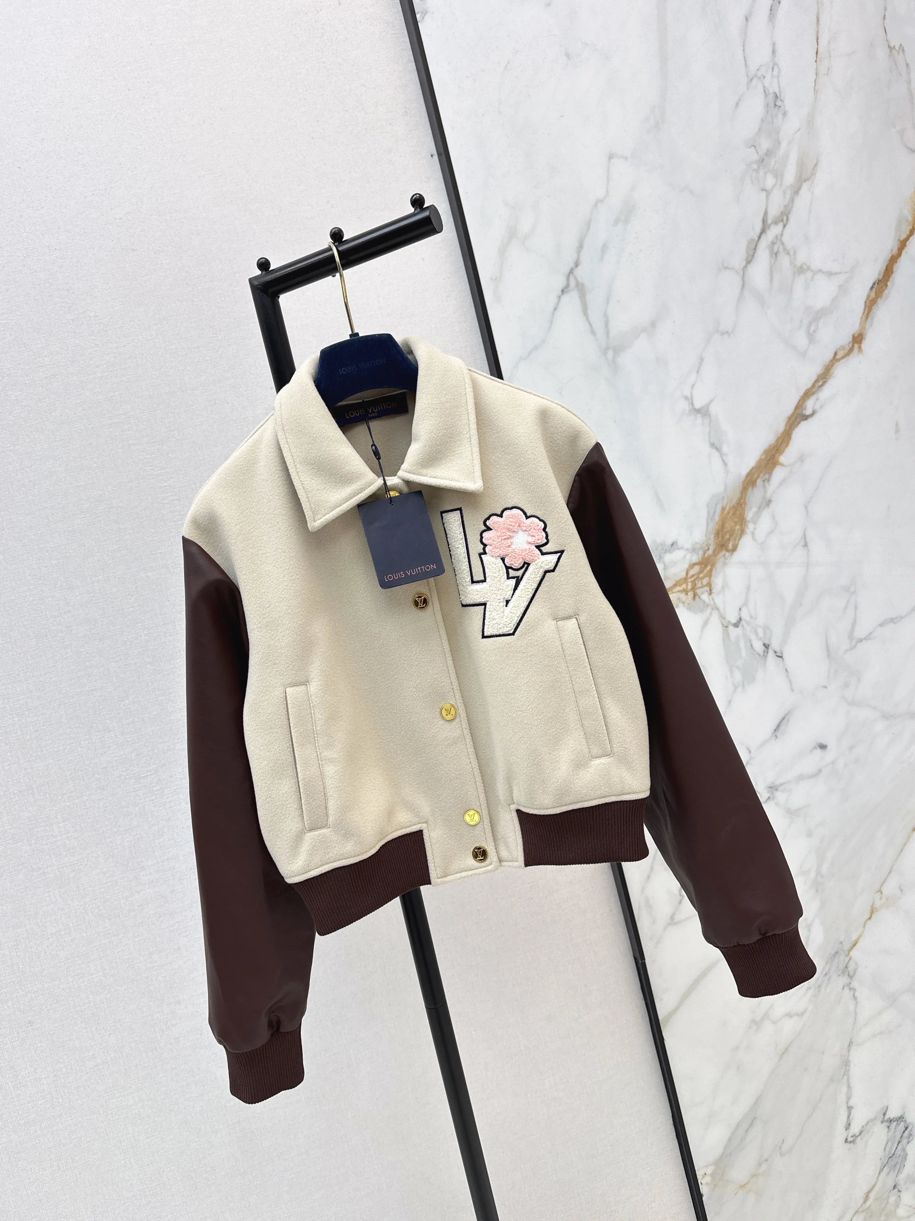 Louis 26ss contract leather bomber jacket