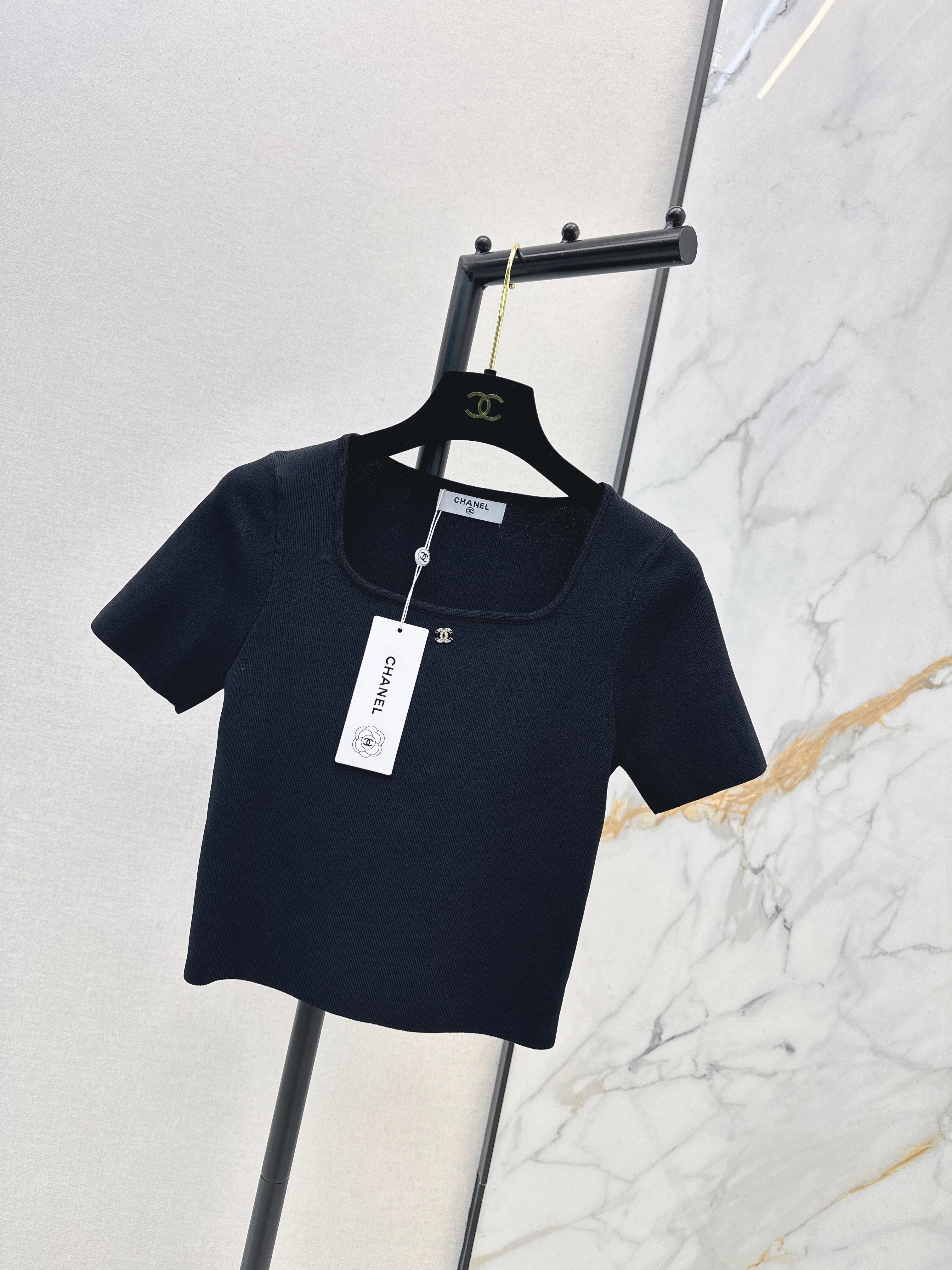 Chan 26ss square collar knitwear