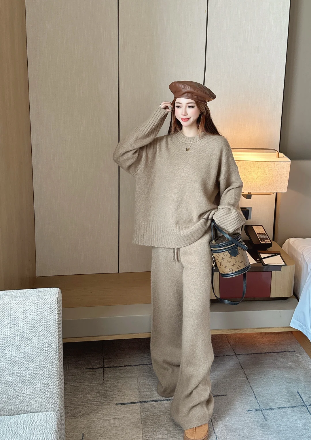 Brun 25fw knit sweater pants set