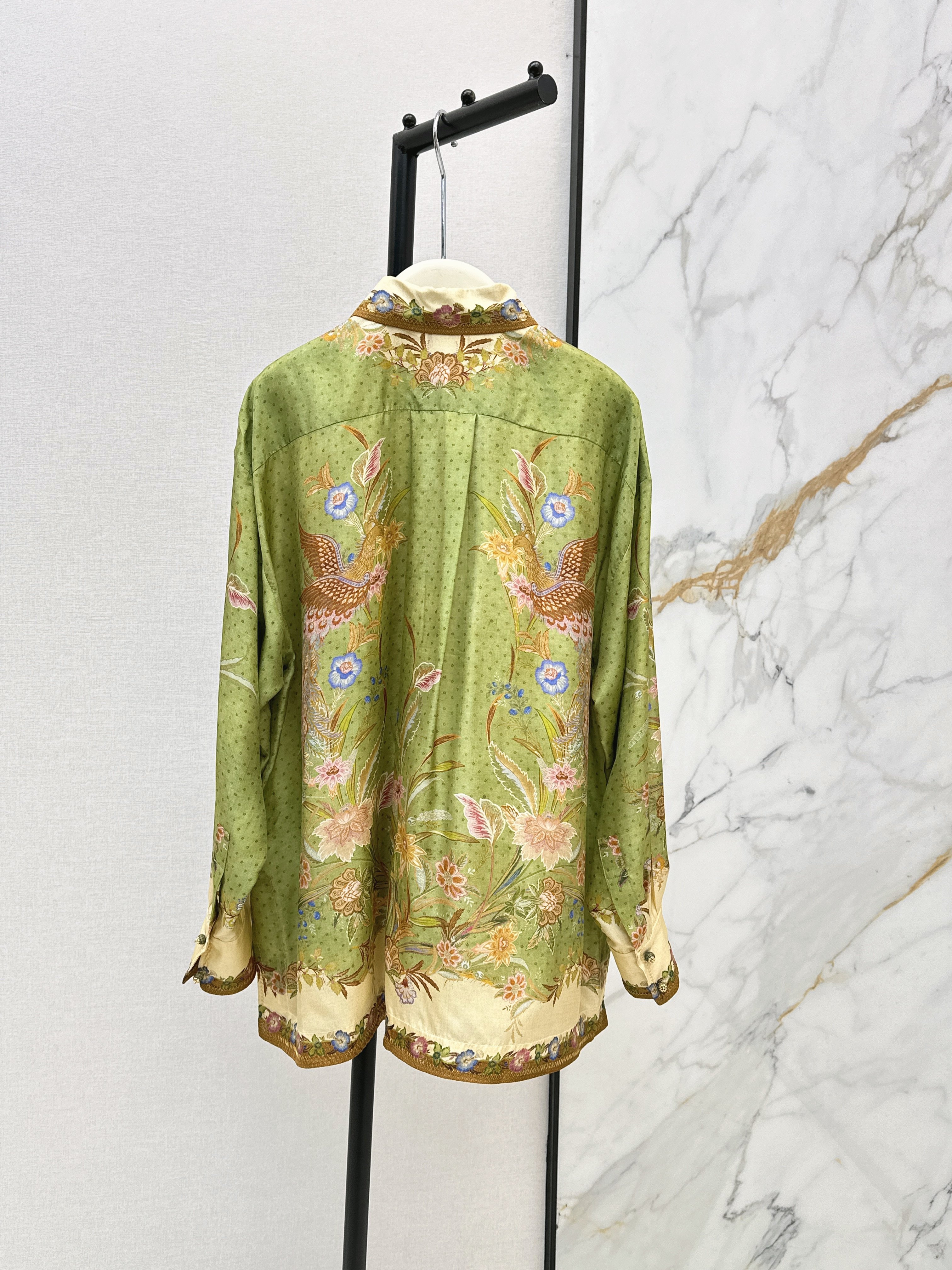 Zimm 26ss print silk shirt
