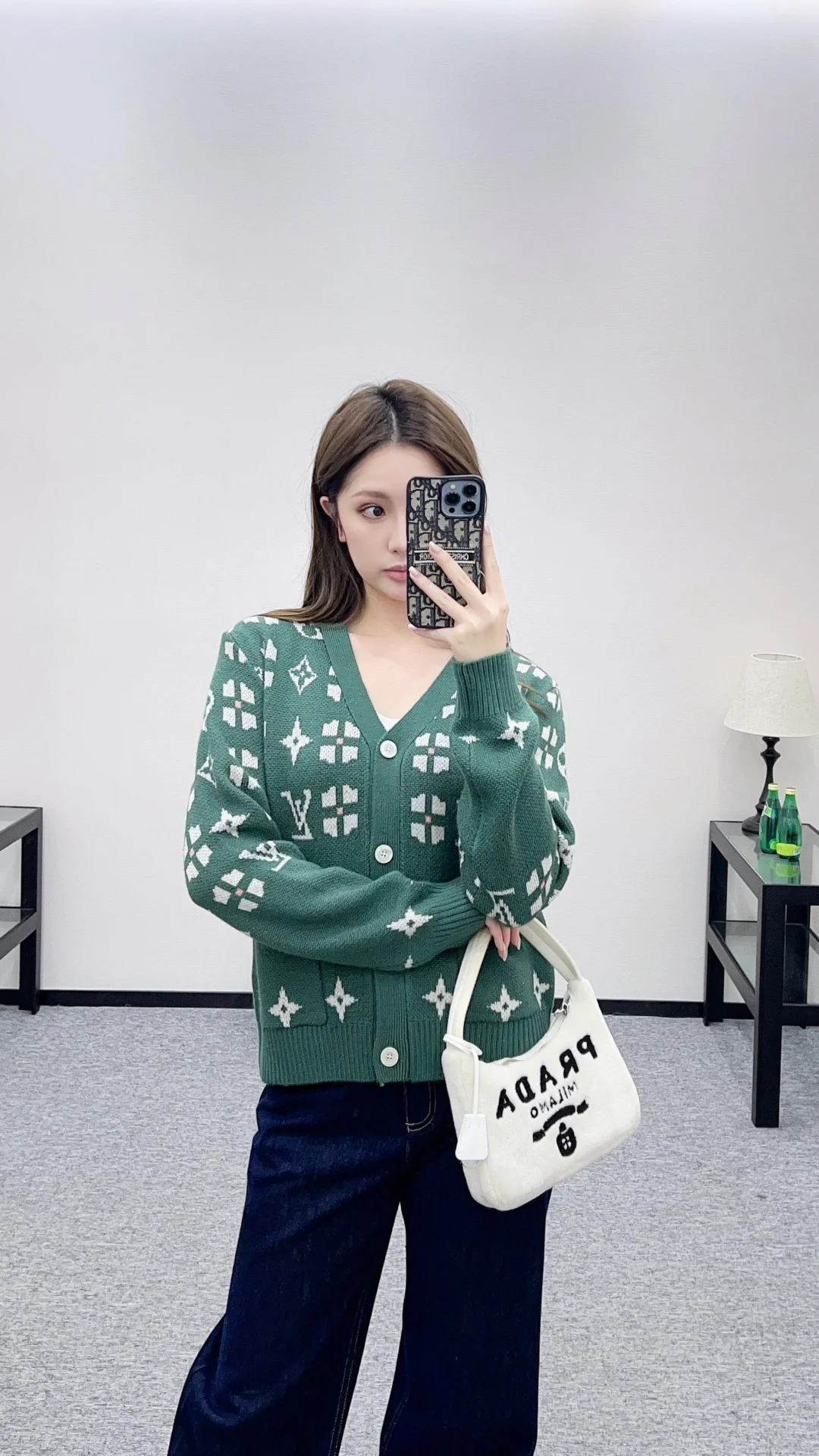 Louis 26ss jacquard knit cardigan