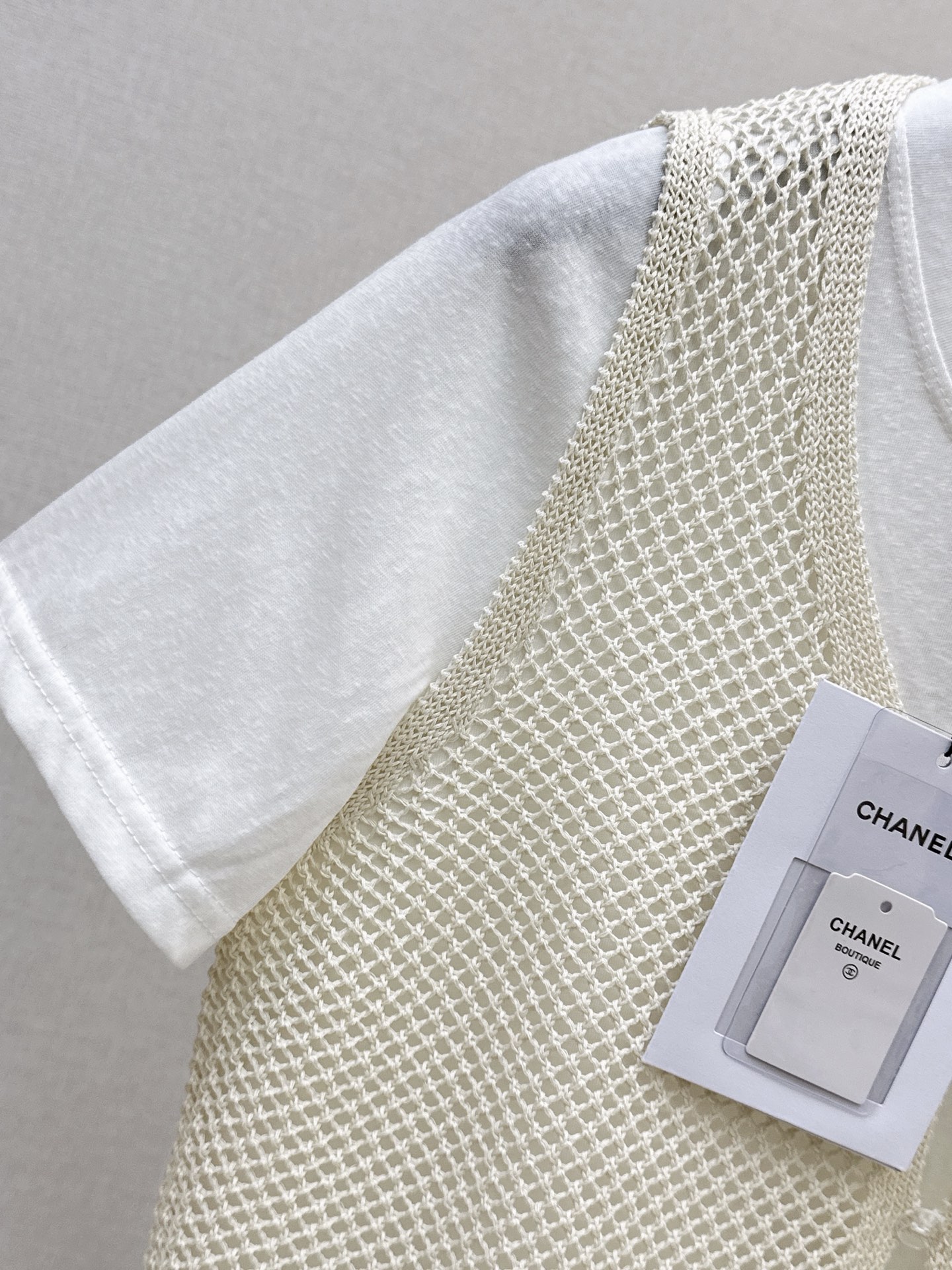 Chan 26ss hollow knit waistcoat