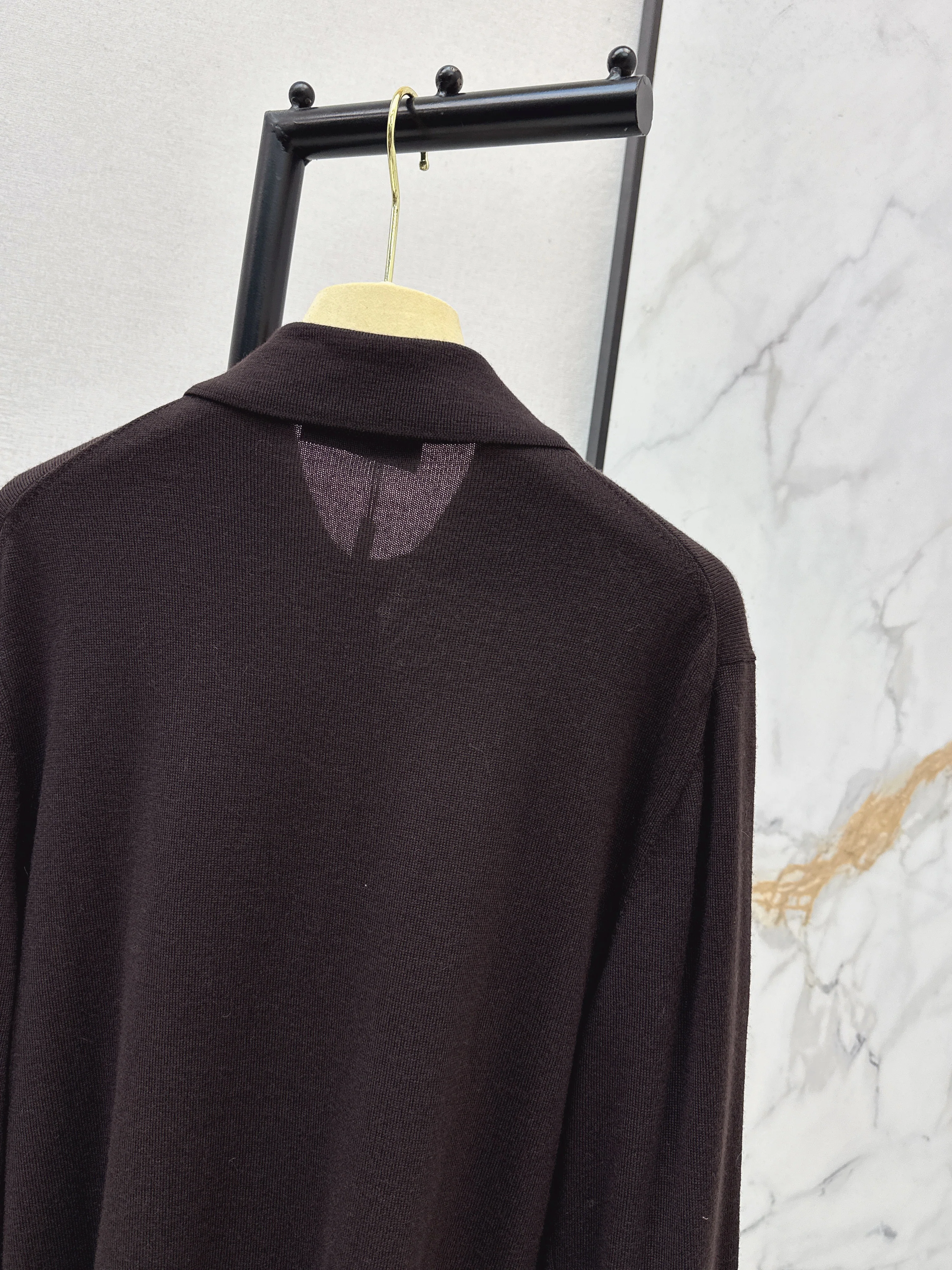 Miu 26ss jacquard polo sweater