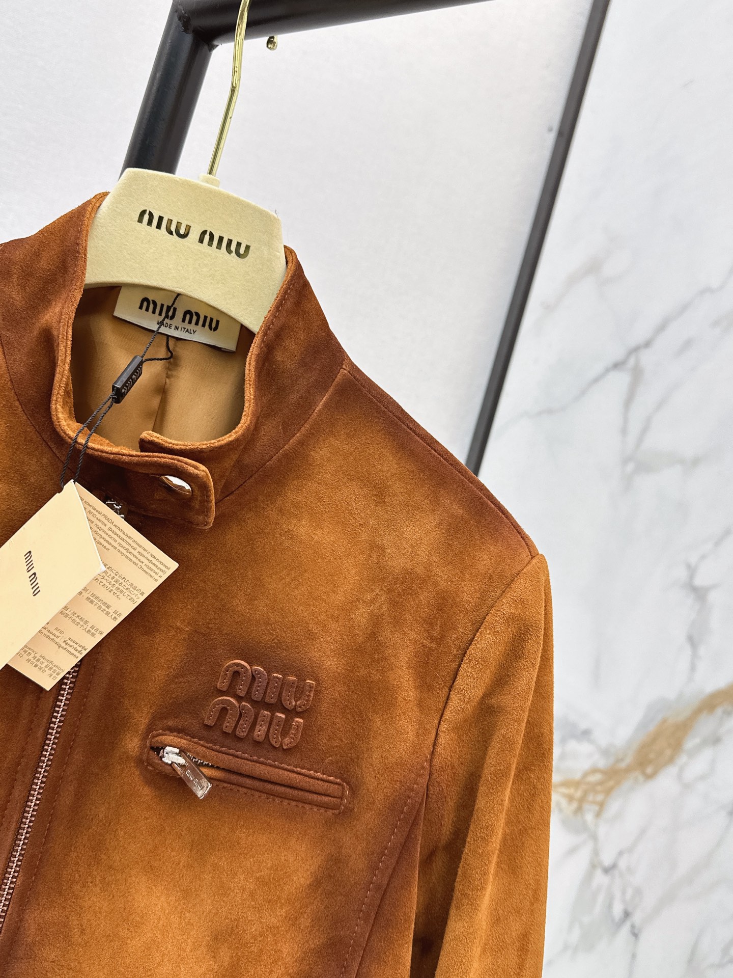 Miu 26ss suede leather jacket