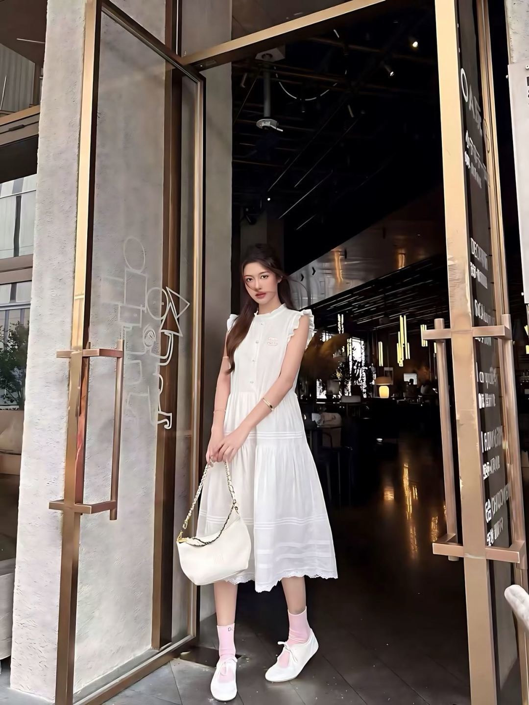 Chan 26ss Sleeveless Tiered Ruffle Midi Dress