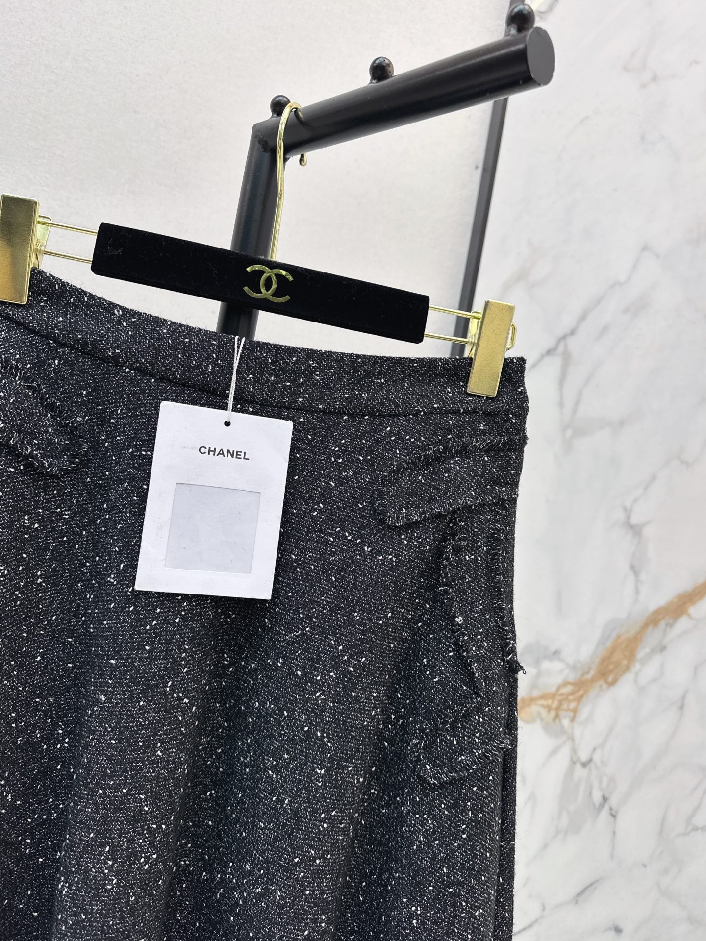 Chan 26ss tweed pleated skirts