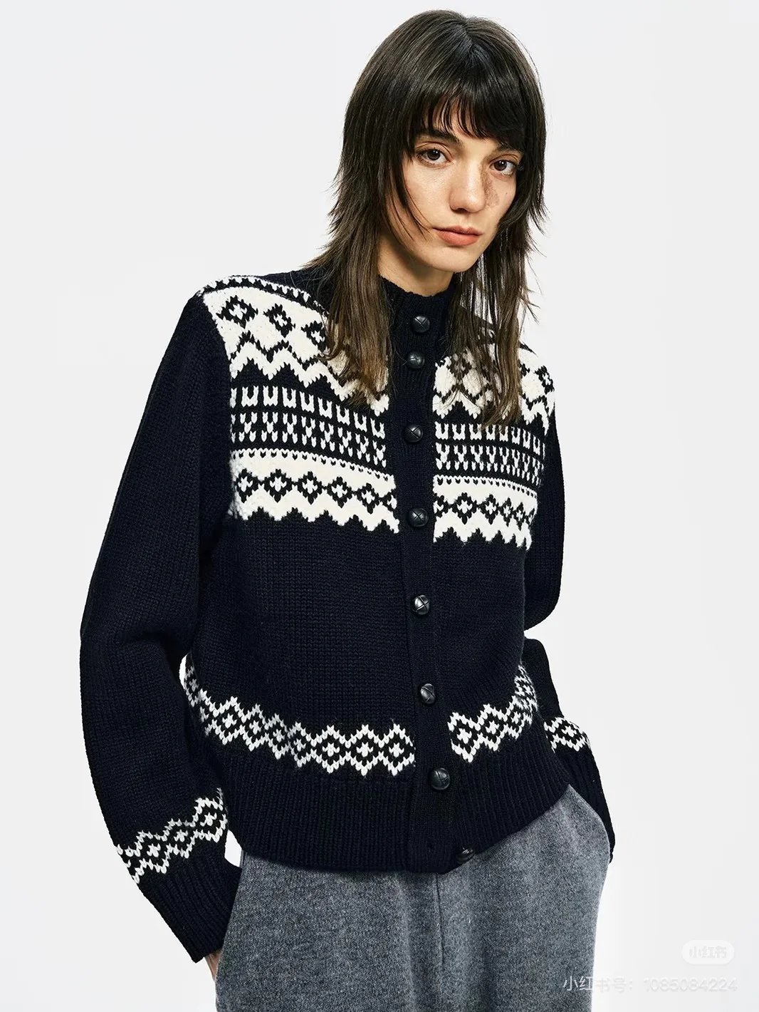 Ralp 26ss fair isle knit cardigan