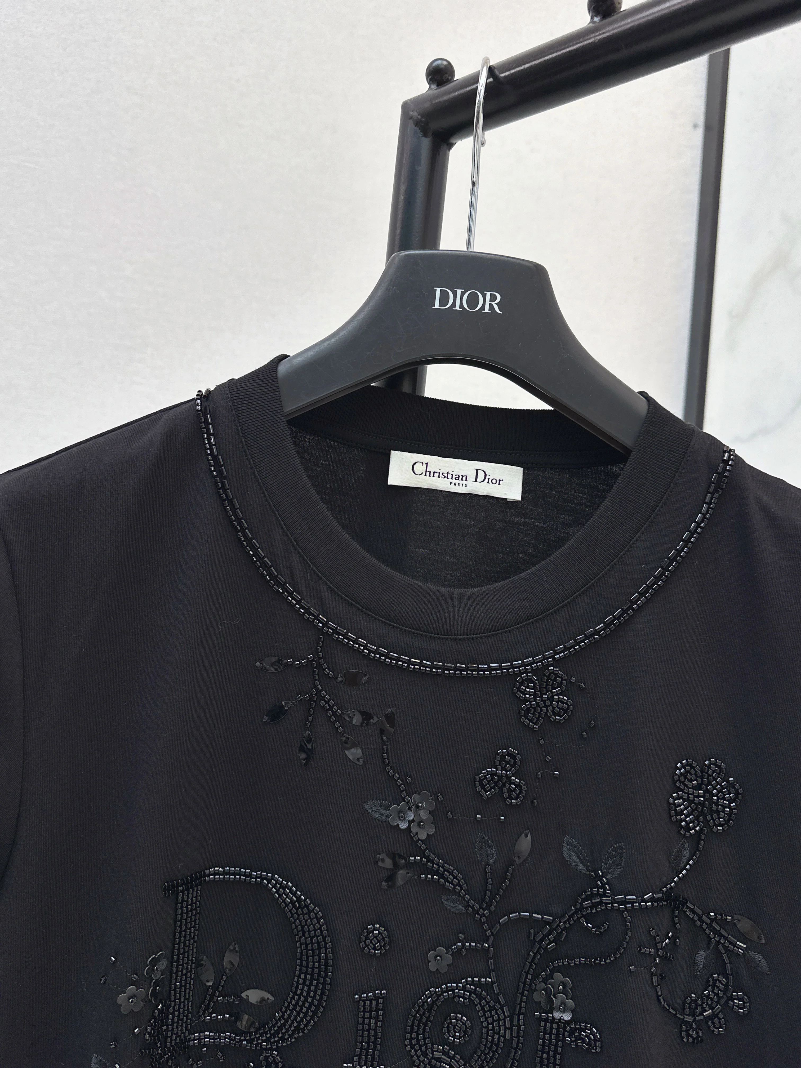 CD 26ss 3d embroidery beading t-shirts