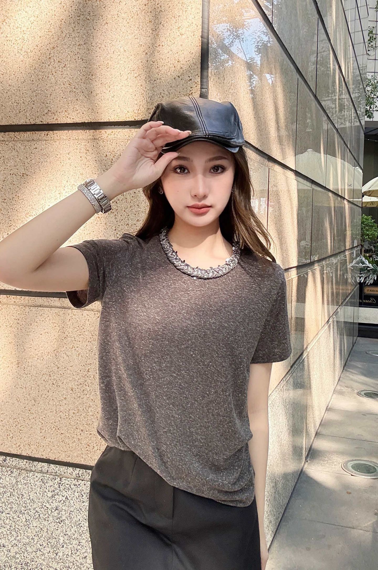 Chan 26ss beading t-shirts