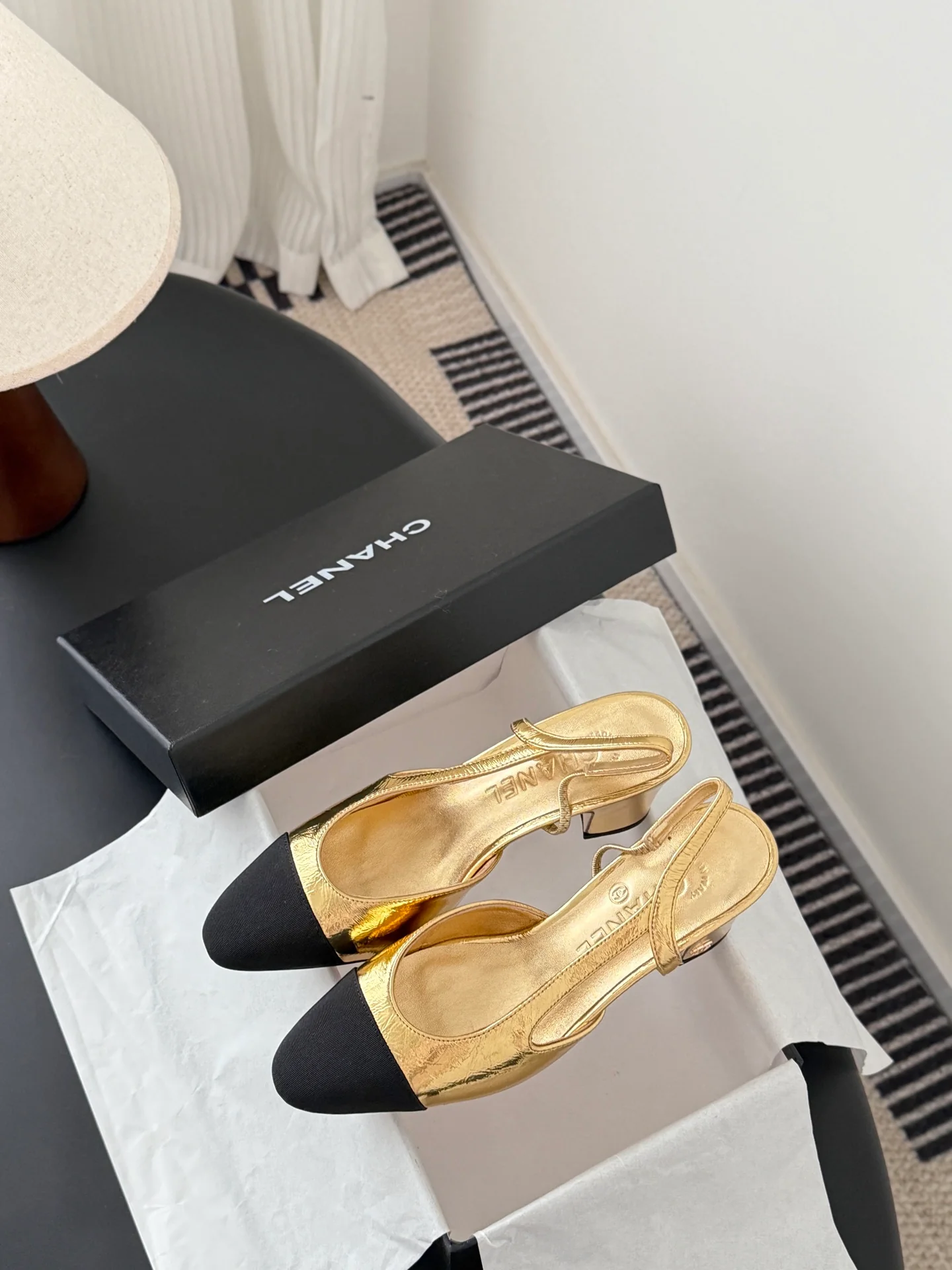 Chan 25fw slingback chunky heel