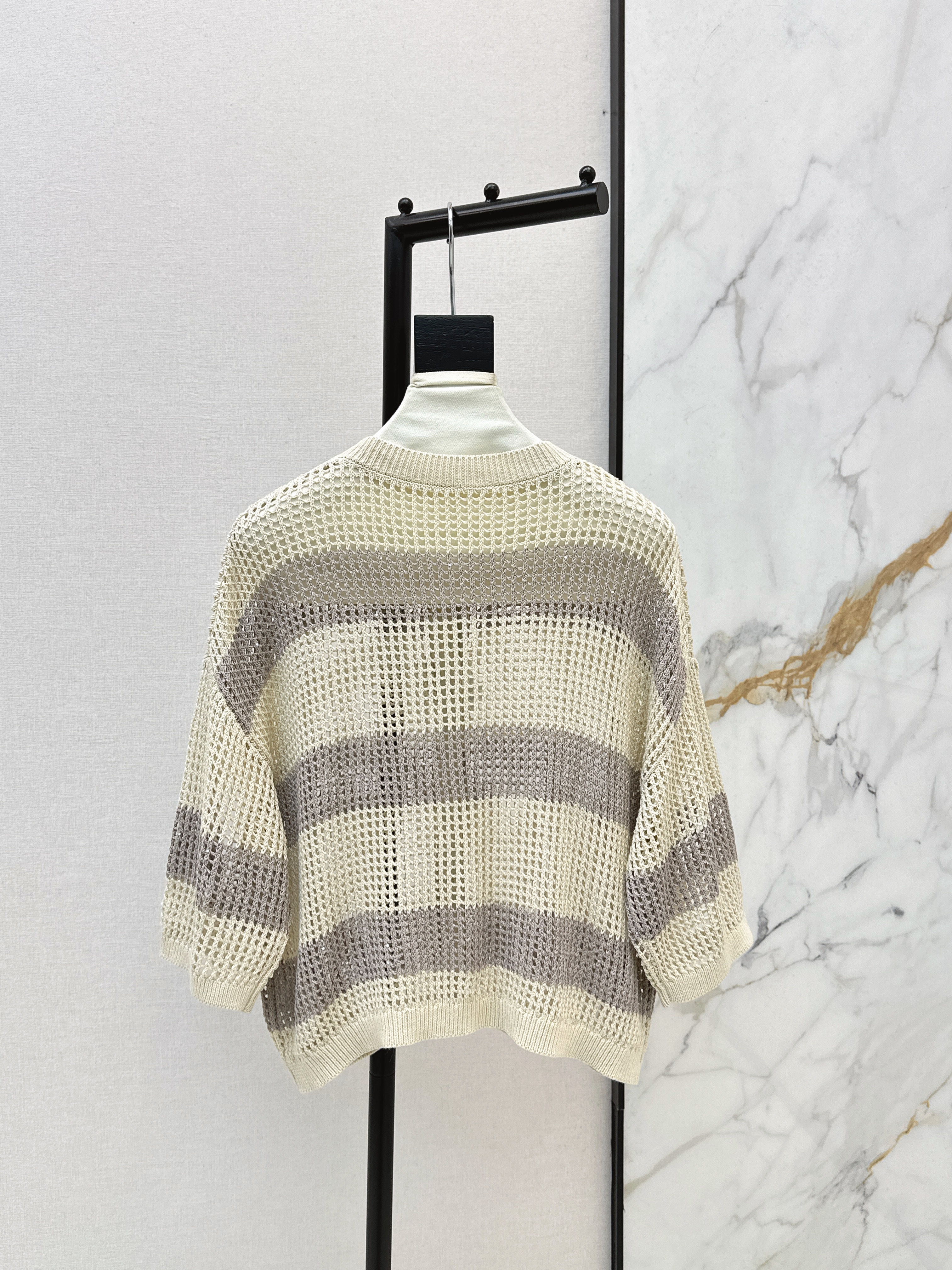 Brun 26ss hollow cardigan