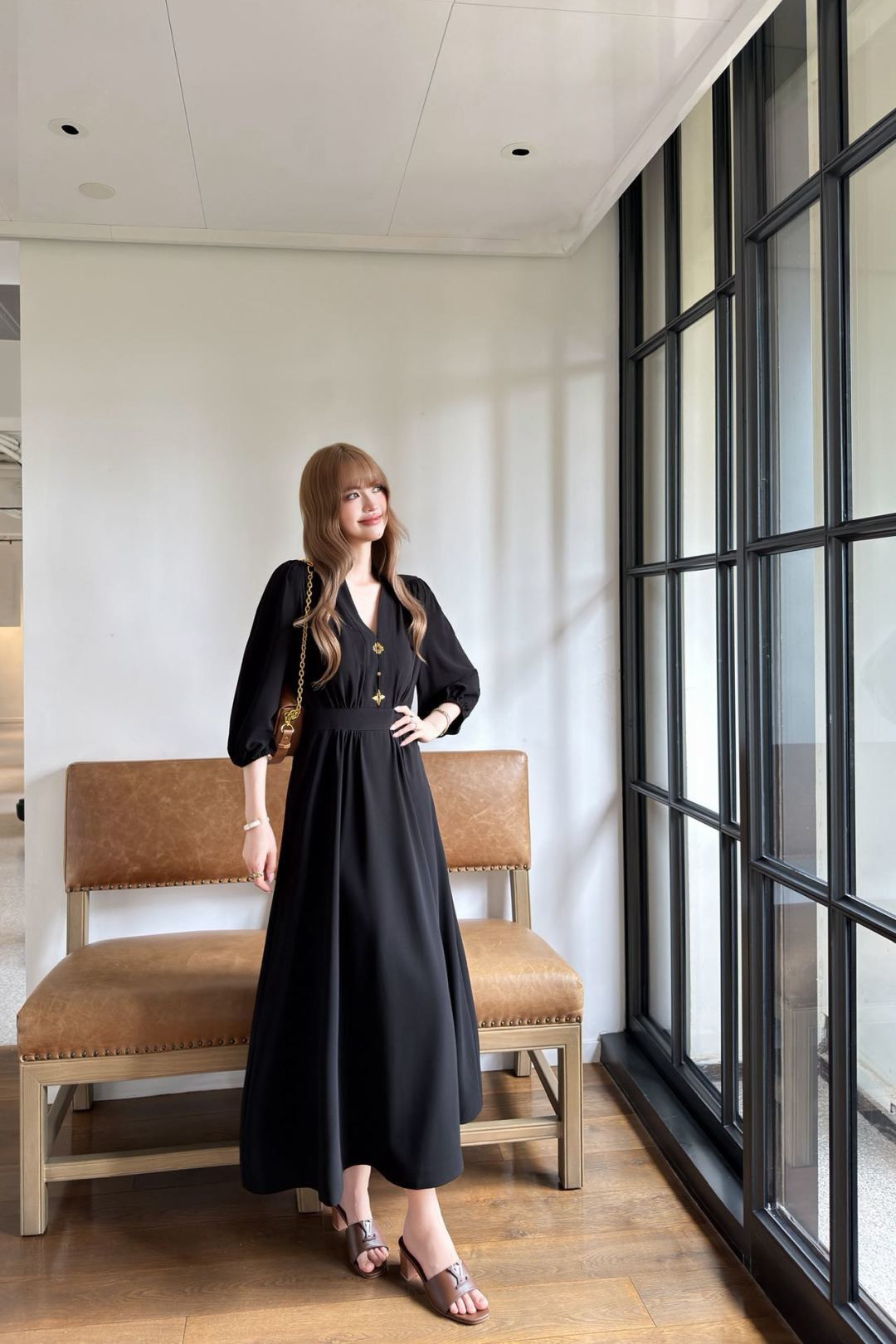 Loui 26ss empire-waist maxi dress