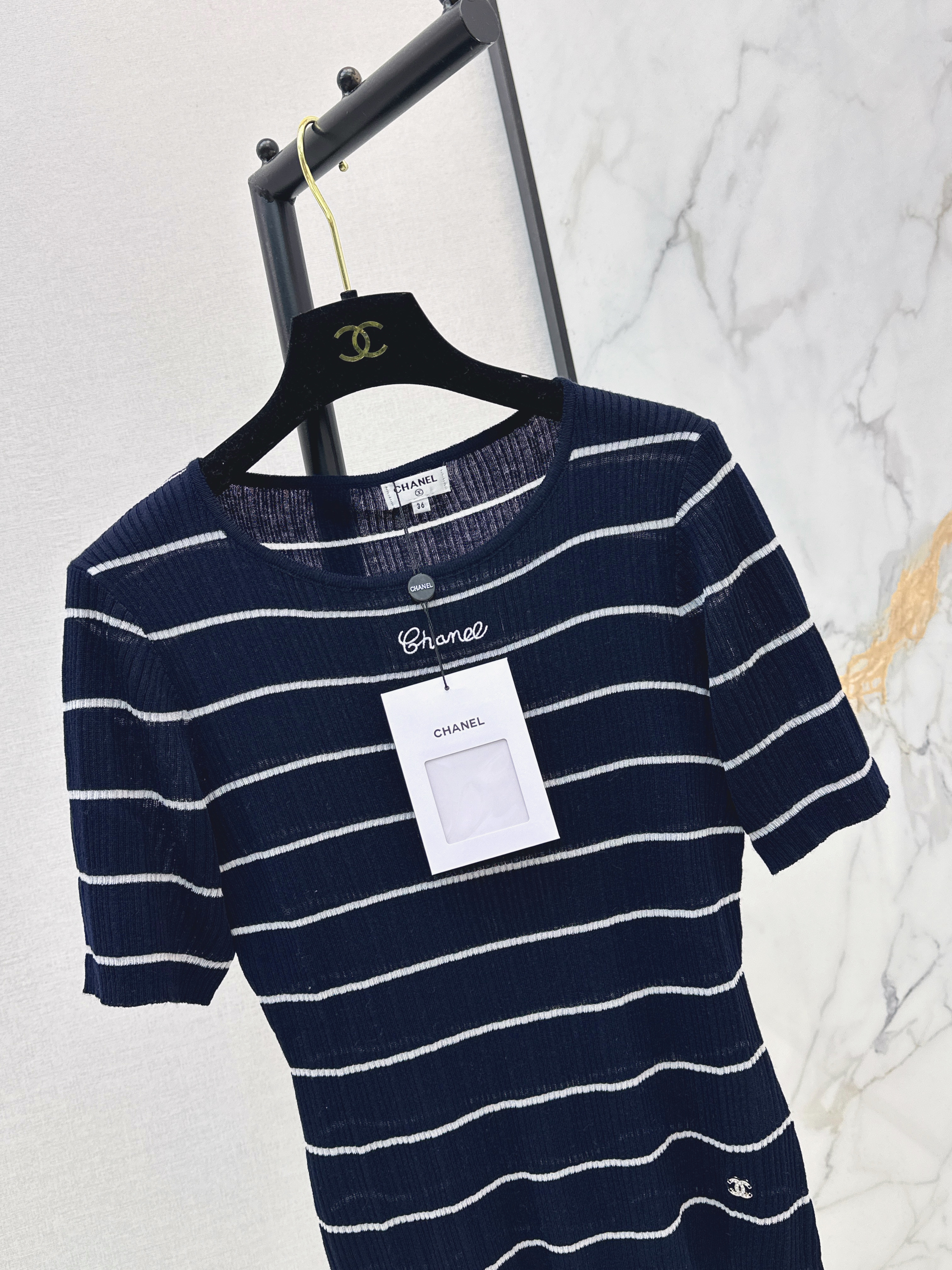 Chan 26ss stripe knitwear