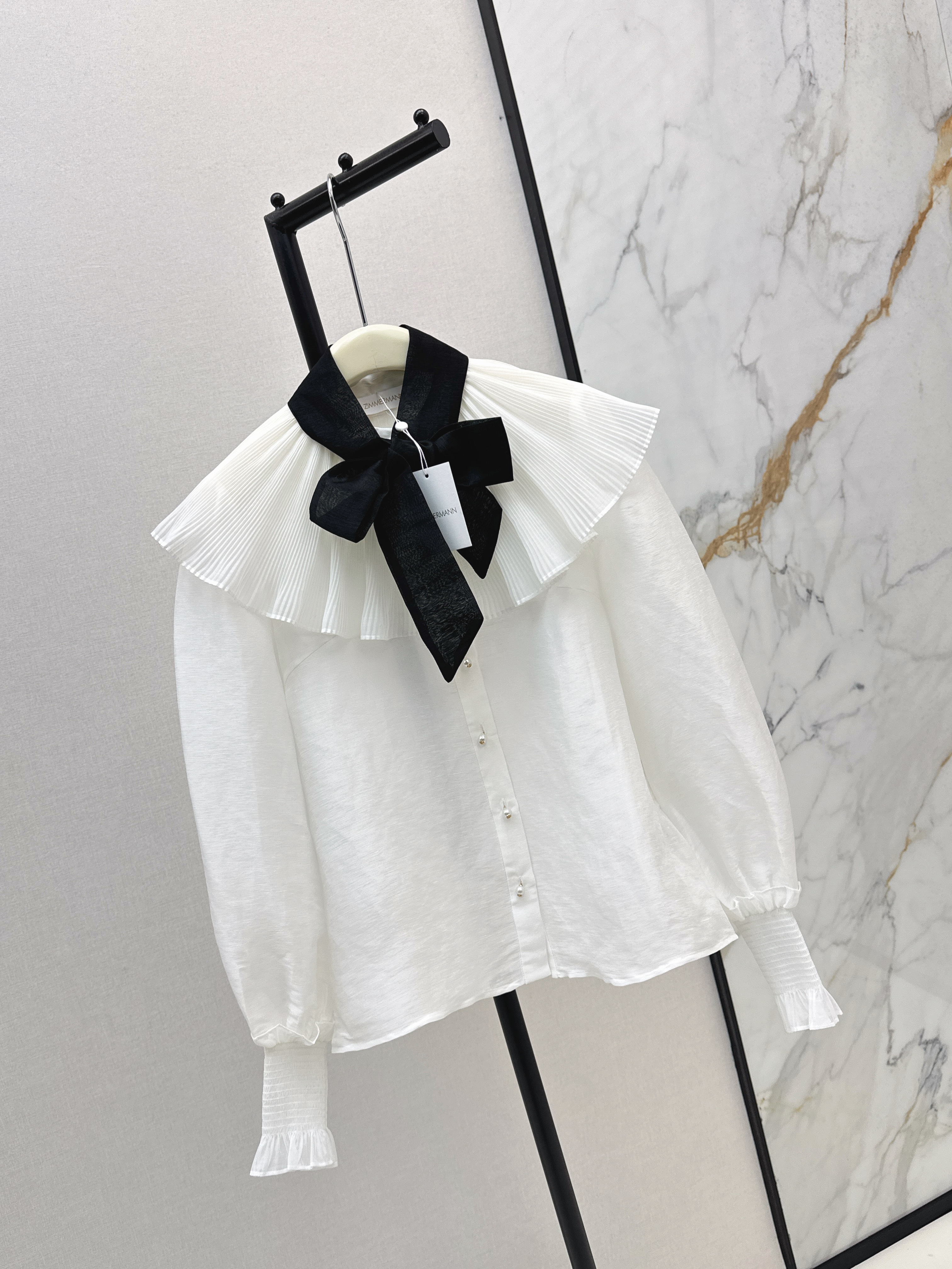 Zimm 26ss ribbon shirt