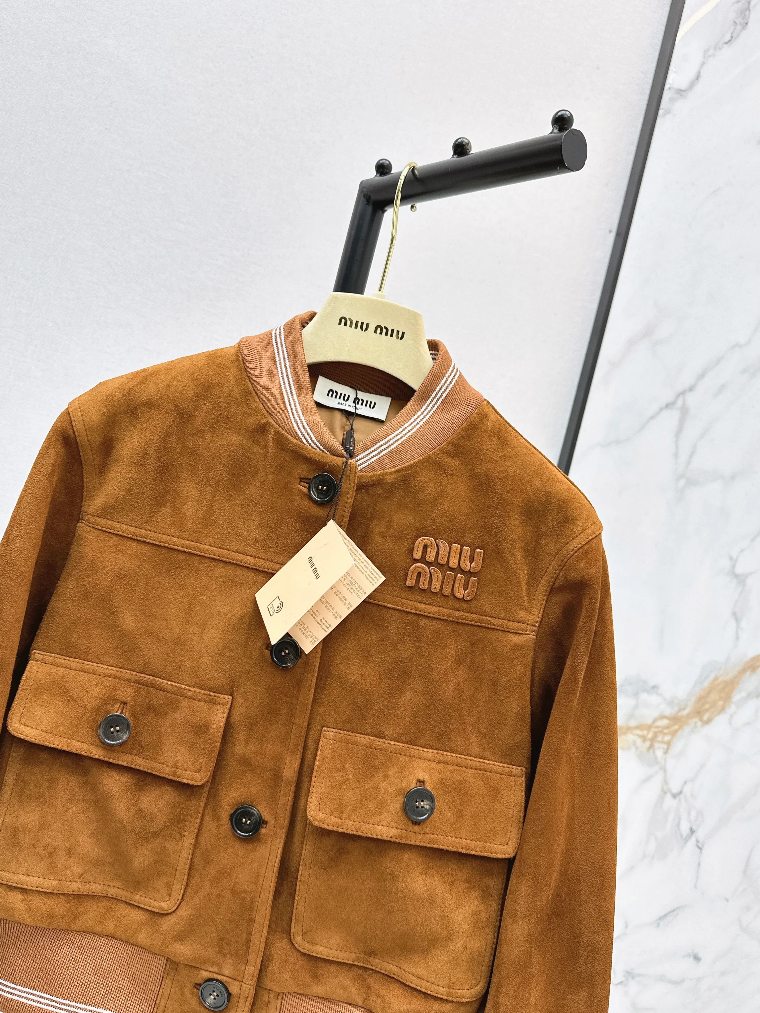 Miu 26ss suede feather jacket