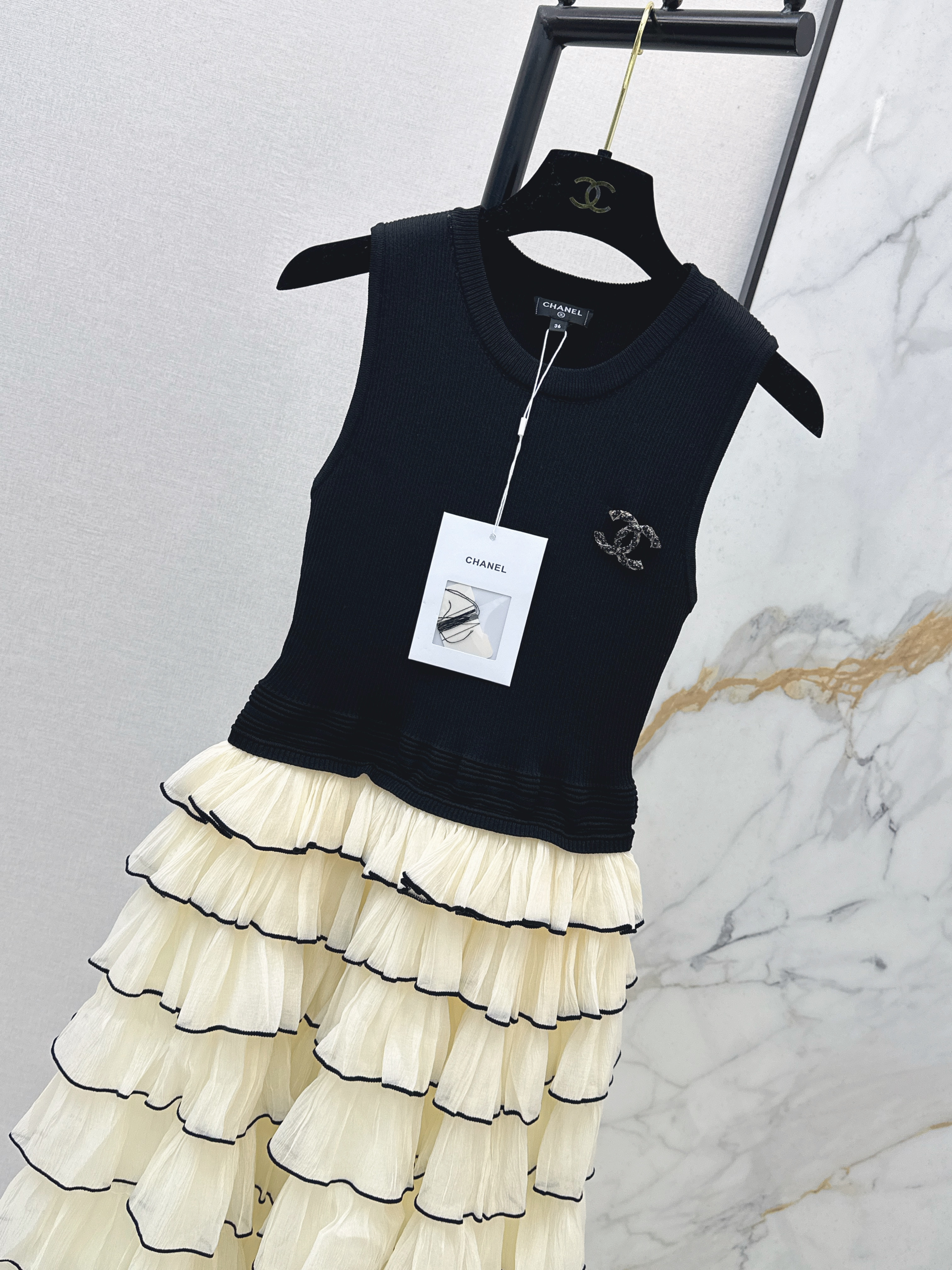 Chan 26ss contract layered dress