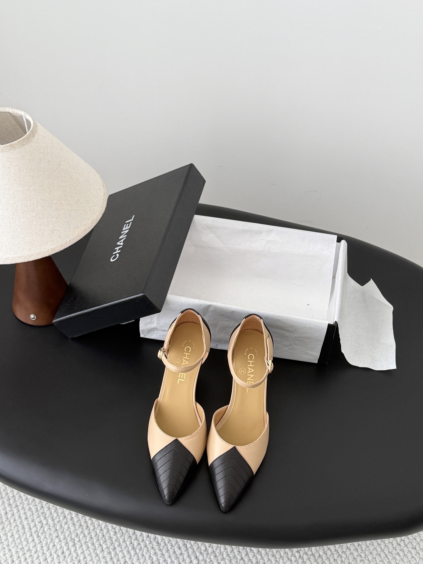 Chan 26P kitten heel sandals