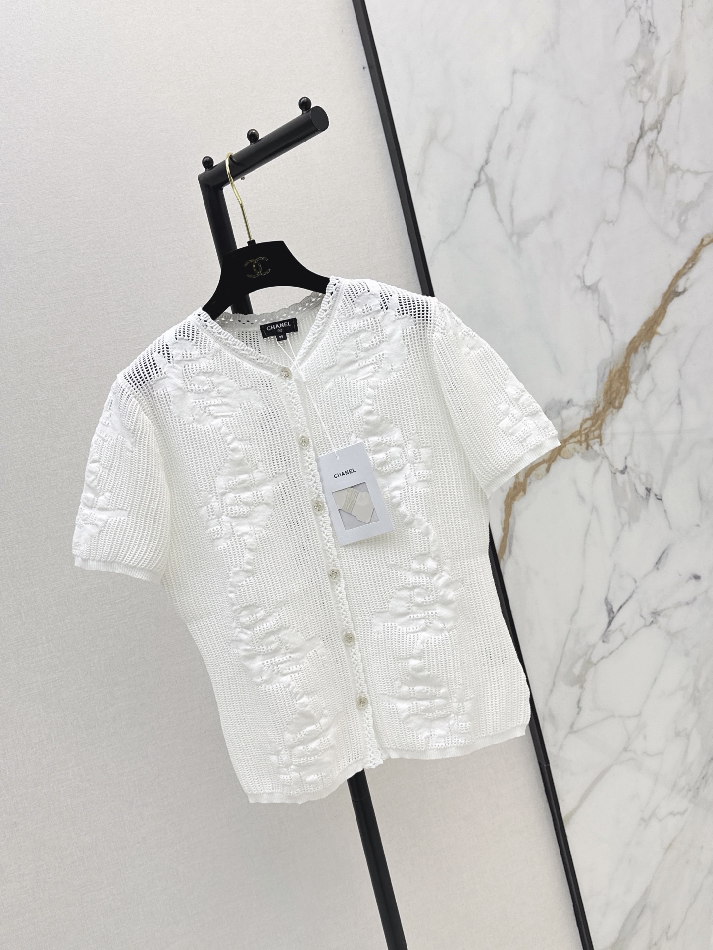Chan 26ss hollow knit cardigan