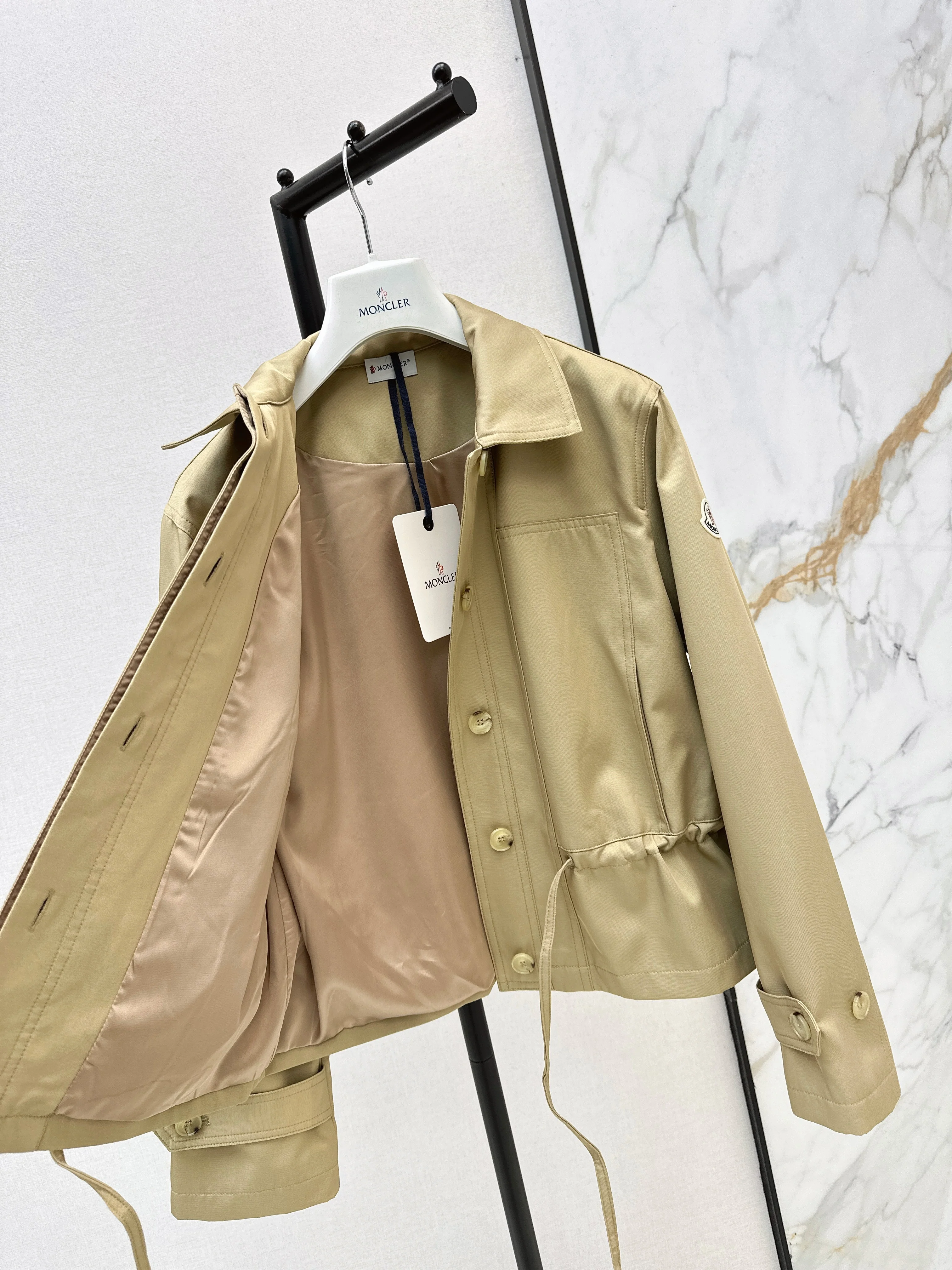 Monc 26ss drawstring trench coat